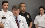 Dr. William Heegaard spoke at a press conference in response to a Star Tribune report on the use of Ketamine sedation by EMS in police related situati