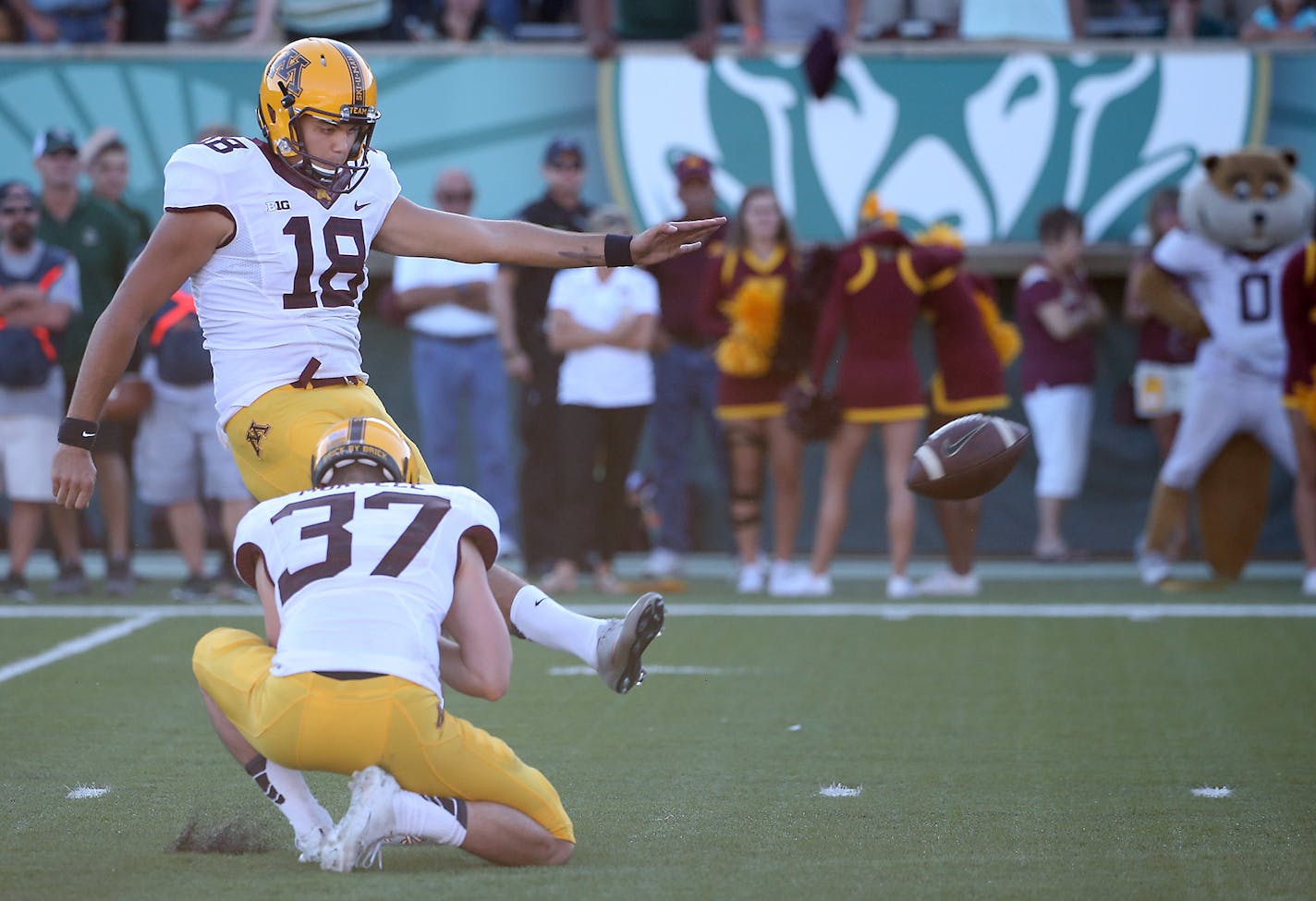 Minnesota kicker Ryan Santoso kicked the winning field goal in overtime to defeat Colorado State 23-20 on Saturday.