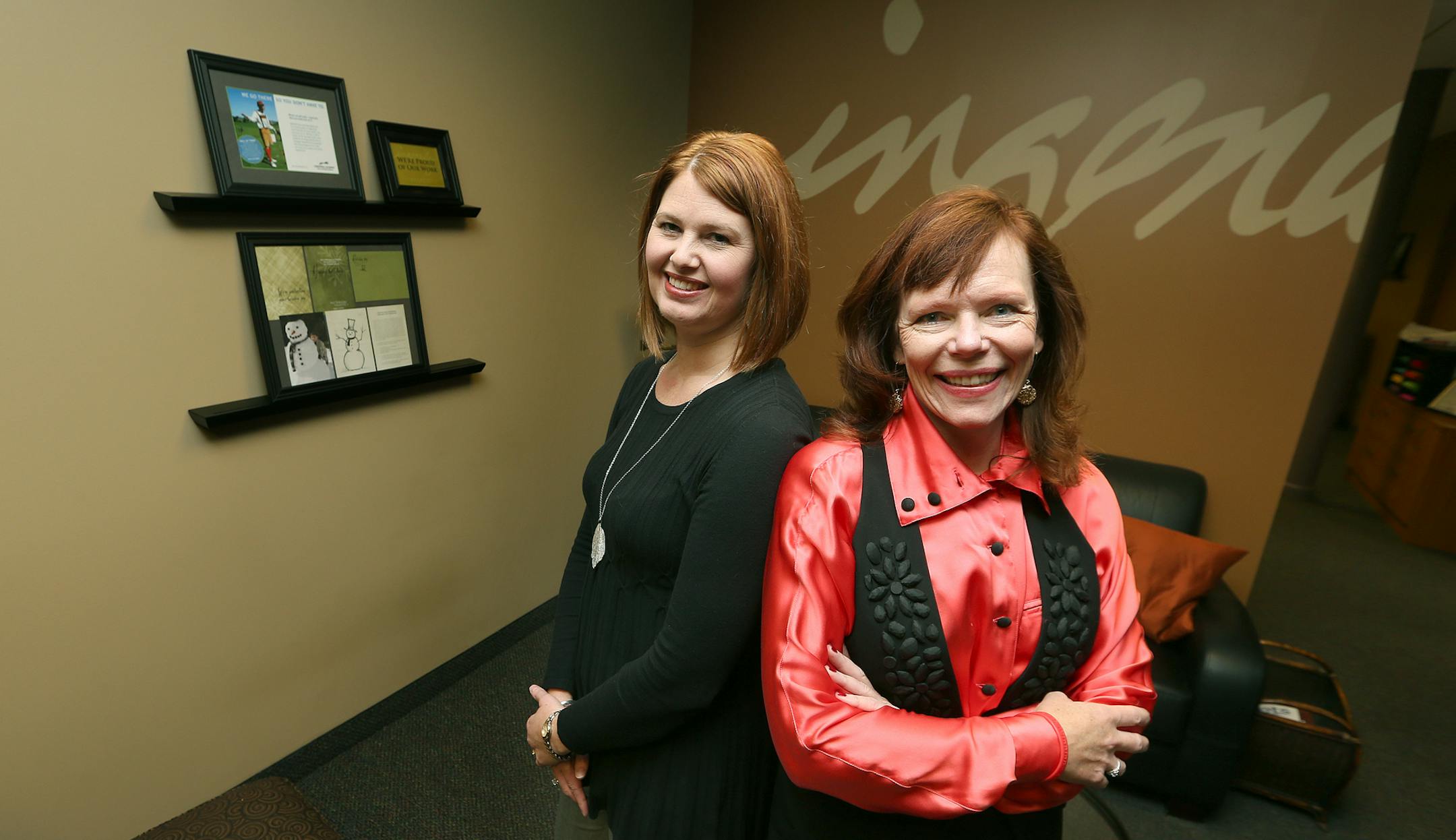 Ingenuity Marketing Group, a small woman-owned firm in St. Paul that works with accounting and law firms and banks, ranked No. 6 out of more than 300 companies recognized in October in the Sloan Workplace Effectiveness and Flexibility Awards. Owners Dawn Wagenaar left, and Wendy Nimitz make the case for flexible workplaces to promote creativity, productivity and retention. (ELIZABETH FLORES/STAR TRIBUNE) ELIZABETH FLORES • eflores@startribune.com