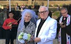 Diane and Jim Cook after renewing their wedding vows in the parking lot of a Pilgrim Dry Cleaners location in Robbinsdale on their 60th anniversary.