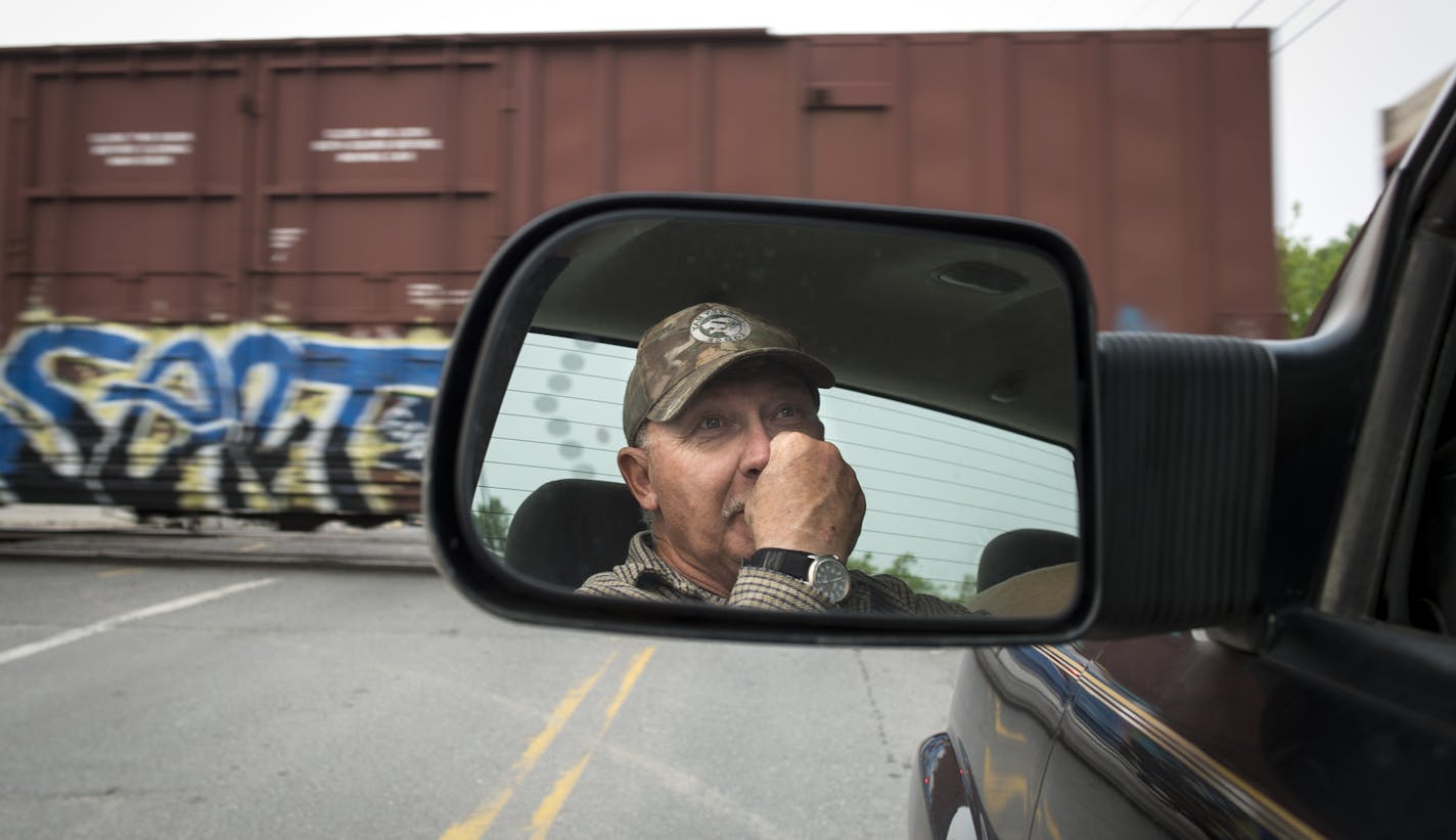 Ranier resident Joe Prettyman waited in his truck at Spruce Street and Main Street for a train to pass from Canada on Monday. ] Aaron Lavinsky &#x2022; aaron.lavinsky@startribune.com Global trade versus tiny Minnesota town. Global trade wins. Way too many trains (a 100 percent increase in traffic over the past five years) are traveling through tiny Ranier, Minn. We meet with Ranier locals who are upset with trains going in and out of Canada and interrupting the town in the process.