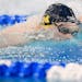 Michigan's Felix Auboeck swam in the men's 500-yard freestyle final Thursday. He placed second with a time of 4:09.03.