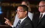 Minnesota Attorney General Keith Ellison speaks after a bill signing ceremony in July.