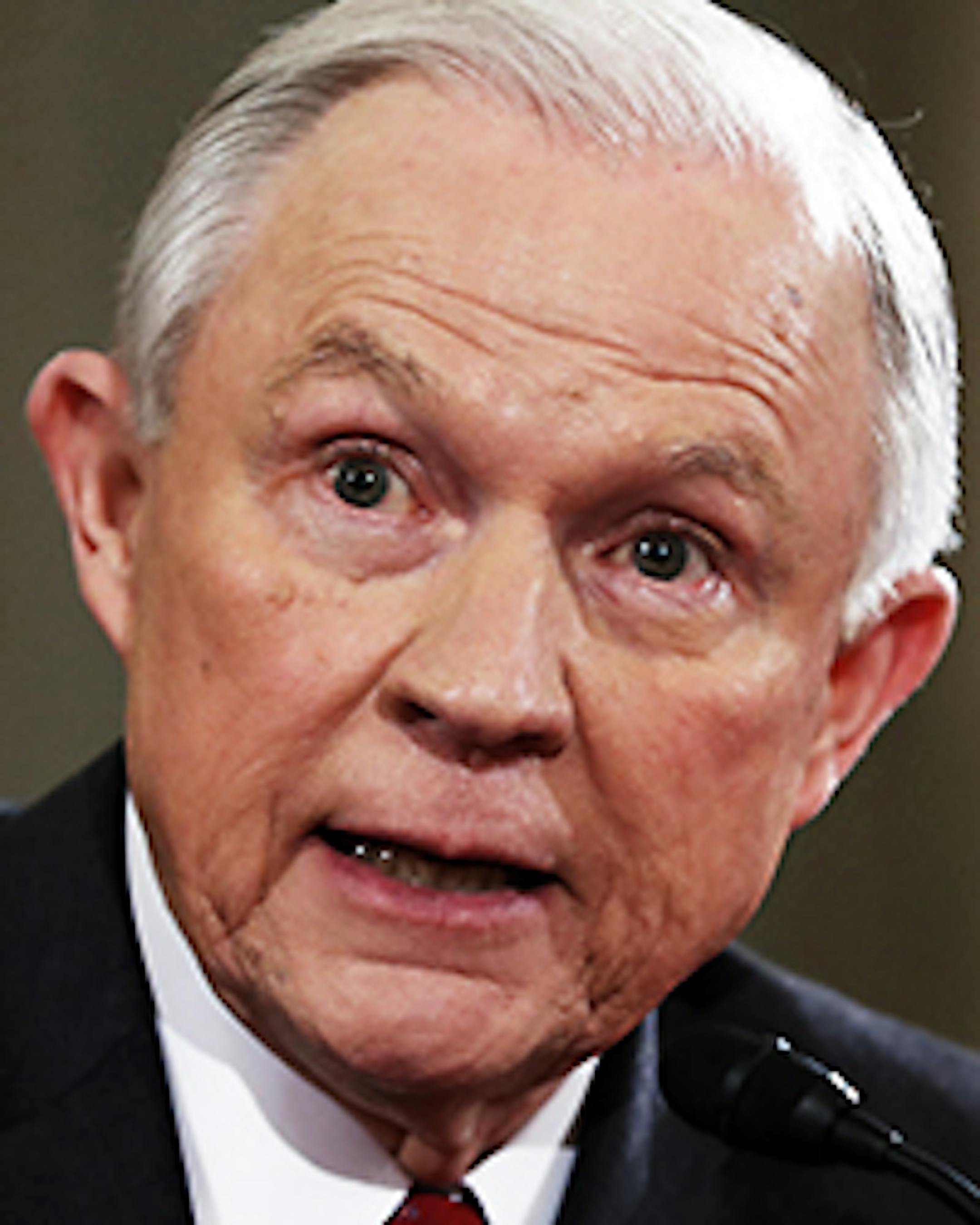 Attorney General-designate, Sen. Jeff Sessions, R-Ala., testifies on Capitol Hill in Washington, Tuesday, Jan. 10, 2017, at his confirmation hearing before the Senate Judiciary Committee. (AP Photo/Alex Brandon)
