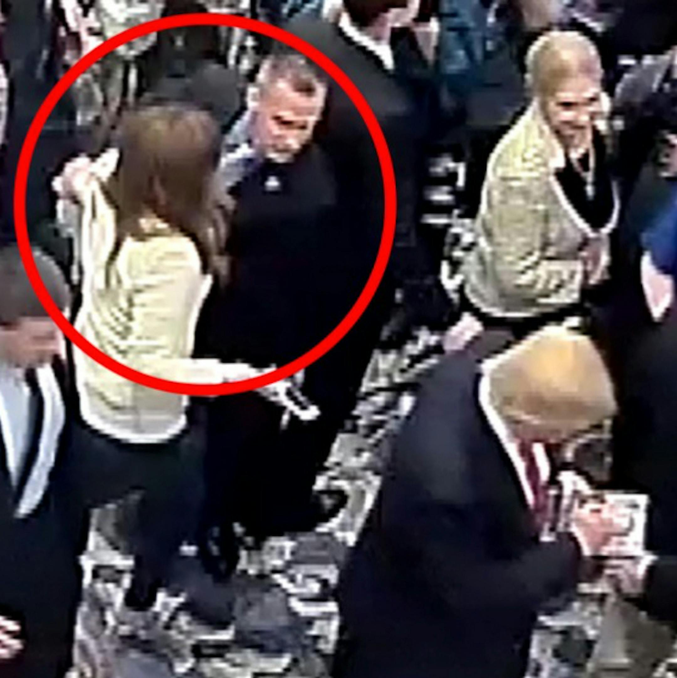 Red circle shows Michelle Fields and Corey Lewandowski at Donald Trump campaign event. credit: Washingtonpost.com Budget number is 217270. Slug is RASH040216