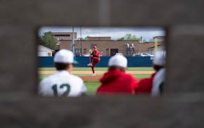 Maple Grove pitcher Evan O'Dwyer winds up against Mounds View during Baseball Day Minnesota on Saturday at Lions Field in Waconia.