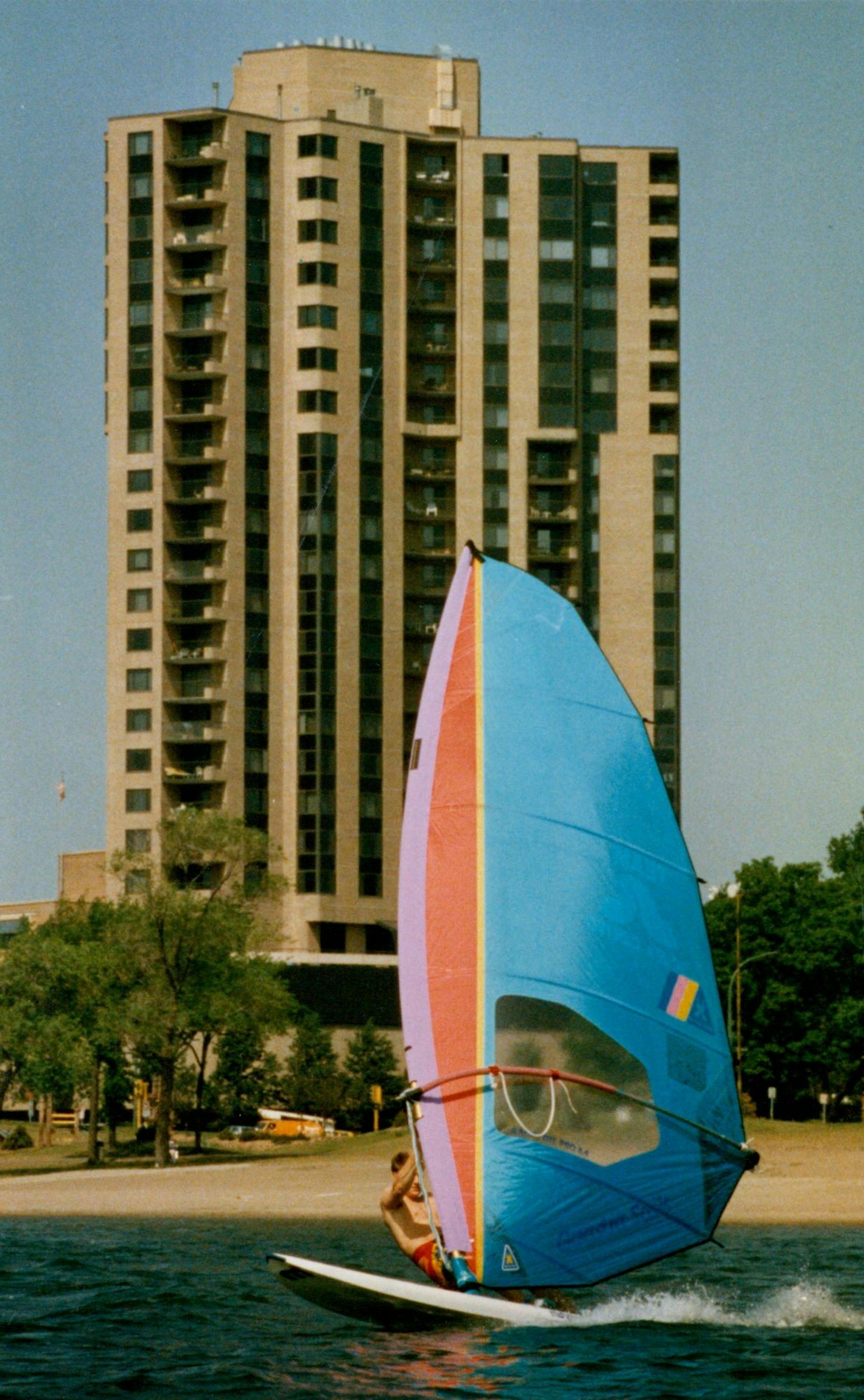 The 20-story Lake Point Condos structure was the last tall building erected on Calhoun. Zoning laws were changed after construction, limiting building height to 35 feet.