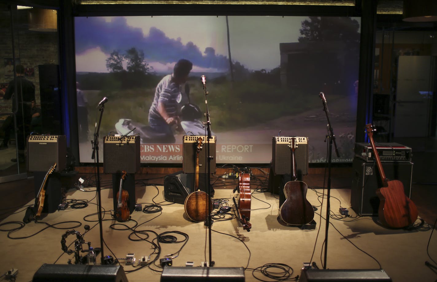 Trampled By Turtles' taping of a segment for the CBS Morning Show at a studio in Manhattan was delayed and then postponed as the story of a Ukrainian airliner being shot down unfolded. ] JEFF WHEELER &#x2022; jeff.wheeler@startribune.com Trampled By Turtles were about to record a segment for the CBS Morning Show when the downing of a passenger plane in Ukraine forced a cancellation on Thursday afternoon, July 17, 2014.