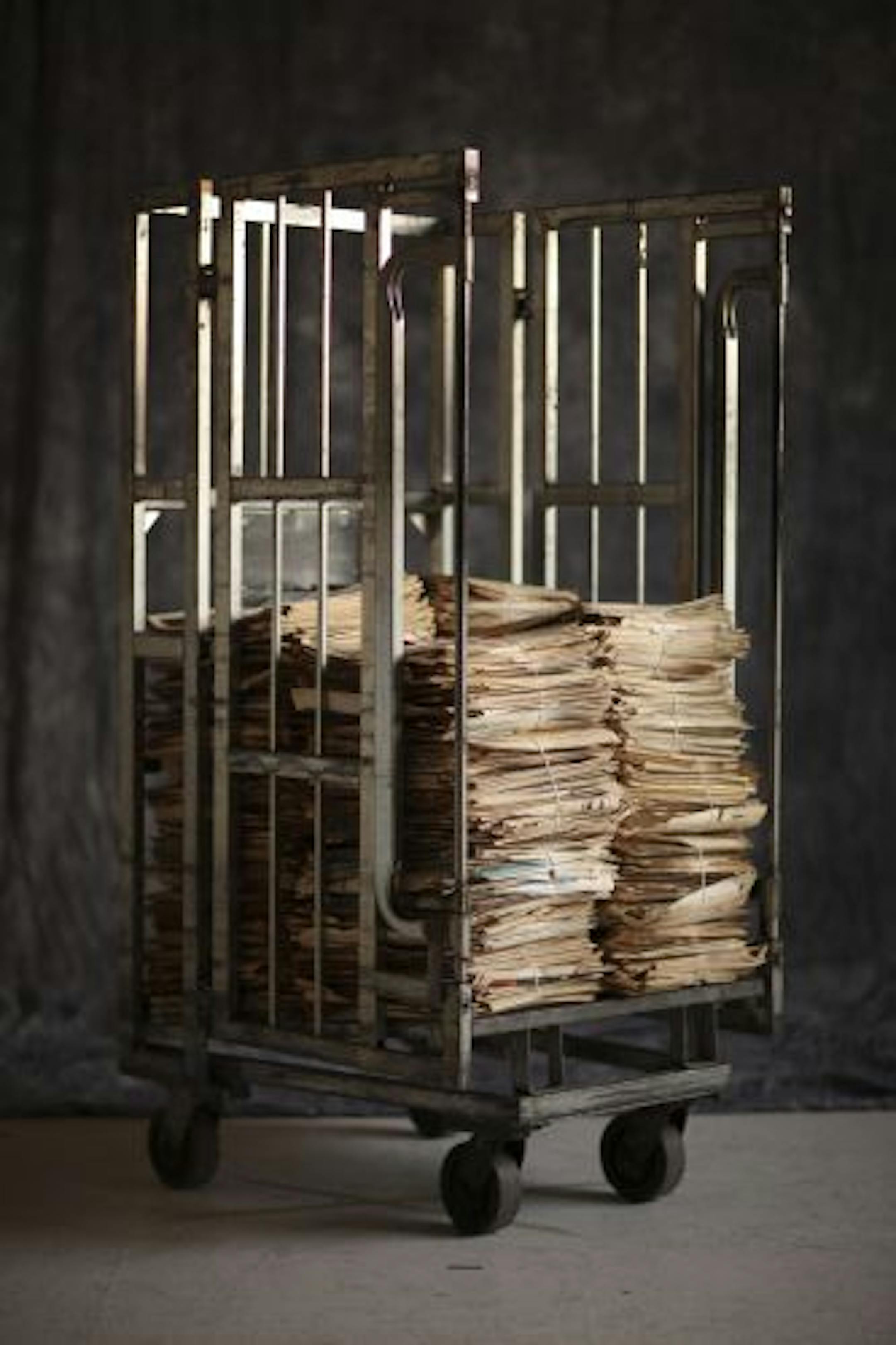 A cart full of Taste sections spanning 40 years, from the collection of longtime reader Helen Porter.