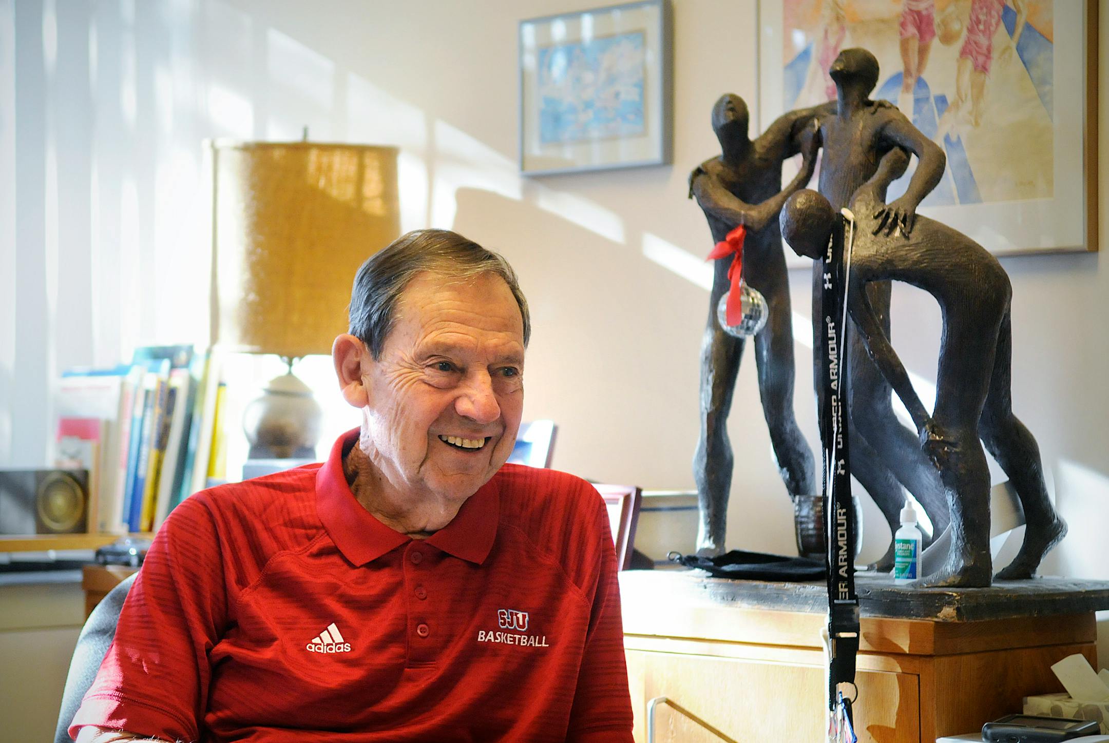 St. John's University will honor former men's basketball coach Jim Smith (2015 photo) during a special event on Feb. 16 in Guild Hall. Smith, the winningest collegiate basketball coach in Minnesota, retired in March 2015 following his 51st season with the Johnnies with a 786-556 career record.