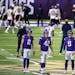 Minnesota Vikings punter Britton Colquitt (2),long snapper Andrew DePaola, and kicker Dan Bailey (5) during pregame. ] Jerry Holt •Jerry.Holt@startr