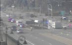 This photo from a MnDOT traffic camera captured the scene where Blaine officers fell ill. The suspects were in a white van.