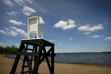 DAVID JOLES &#xef; djoles@startribune.com Washington, County, MN - May 23, 2008 - An empty lifeguard's chair and beach will not remain empty for long 