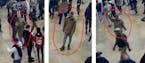 Three images show Jordan K. Stotts, 31, inside the U.S. Capitol on Jan. 6, according to a federal criminal complaint.