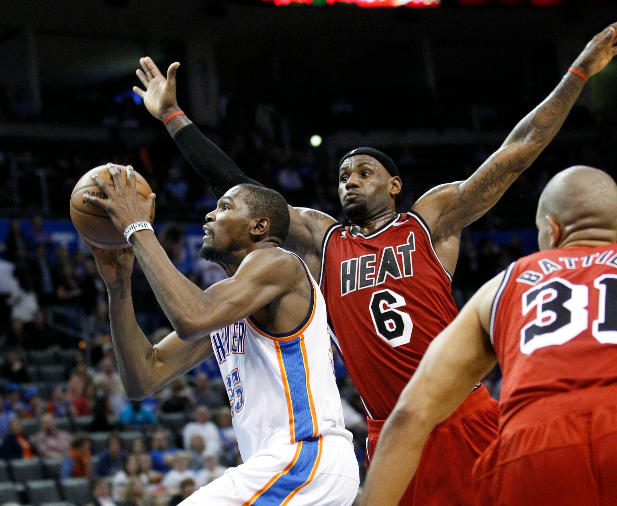 Oklahoma City's Kevin Durant and Miami's LeBron James will have a lot to say about who wins the NBA's MVP and who wins the NBA title.