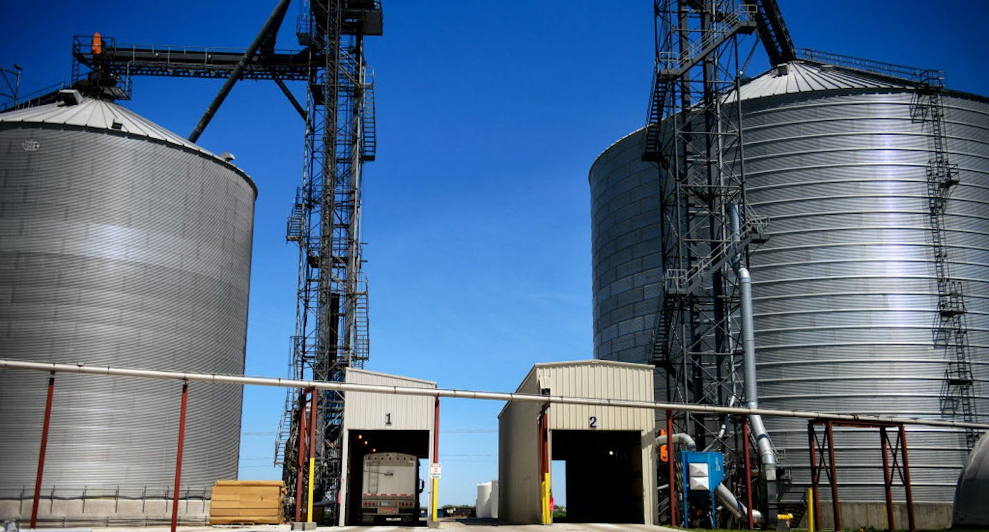 Corn storage containers at Corn Plus. ] GLEN STUBBE * gstubbe@startribune.com , Friday, May 22, 2015 Farmers have kicked out the old management and are making big changes and investments at Corn Plus, a Winnebago, Minn., ethanol plant that was one of the first in the state in 1993.