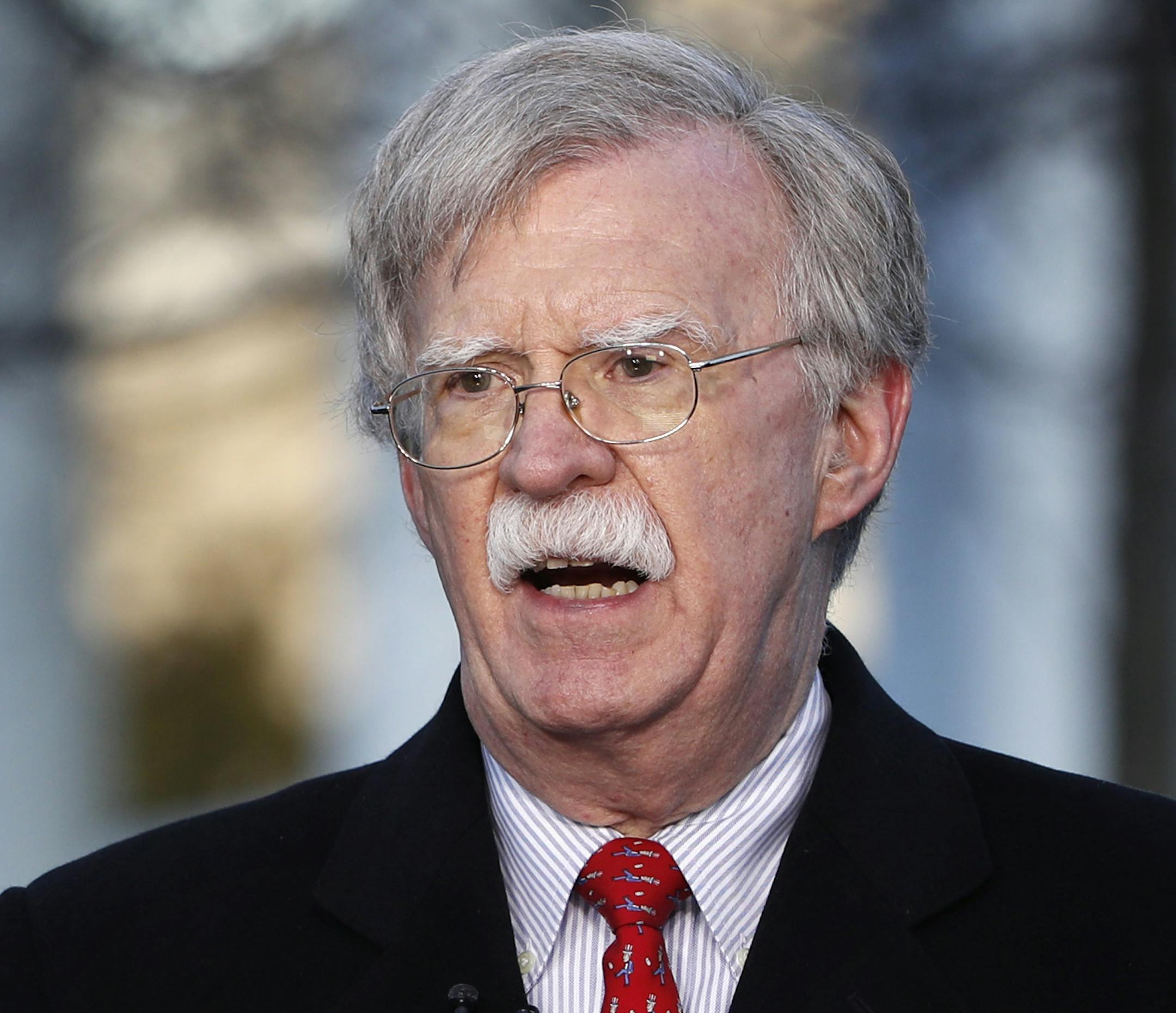 National security adviser John Bolton is interviewed, Tuesday, March 5, 2019, at the White House in Washington. (AP Photo/Jacquelyn Martin)