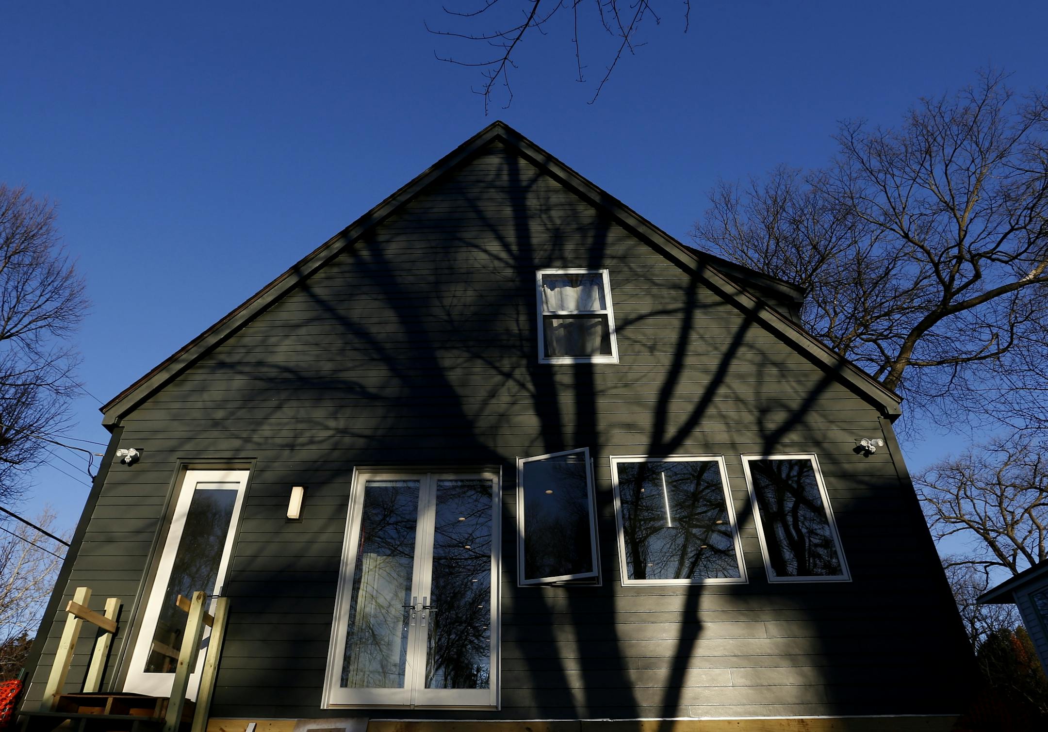 The remodeled home still has its original cottage-scale footprint.