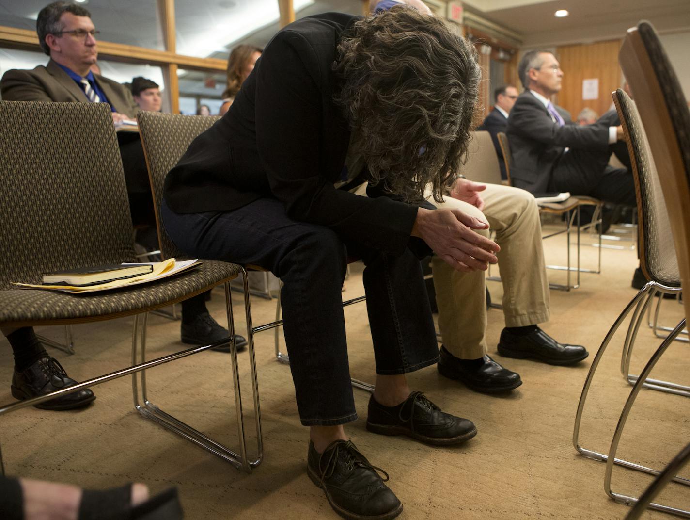 Kim Bartmann, restaurant owner, waits in anticipation for the Metropolitan Airports Commission's decision on whether to approve her and her partners, The Cedar Cultural Center and Delaware North, for a lease to open up a new venue in Terminal 1 (Lindbergh) at the Minneapolis-Saint Paul International Airport, Monday, Aug. 17, 2015. The board opted to support a proposal by Republic, LoLo and McNally Smith School of Music instead.] KAYLEE EVERLY kaylee.everly@startribune.com