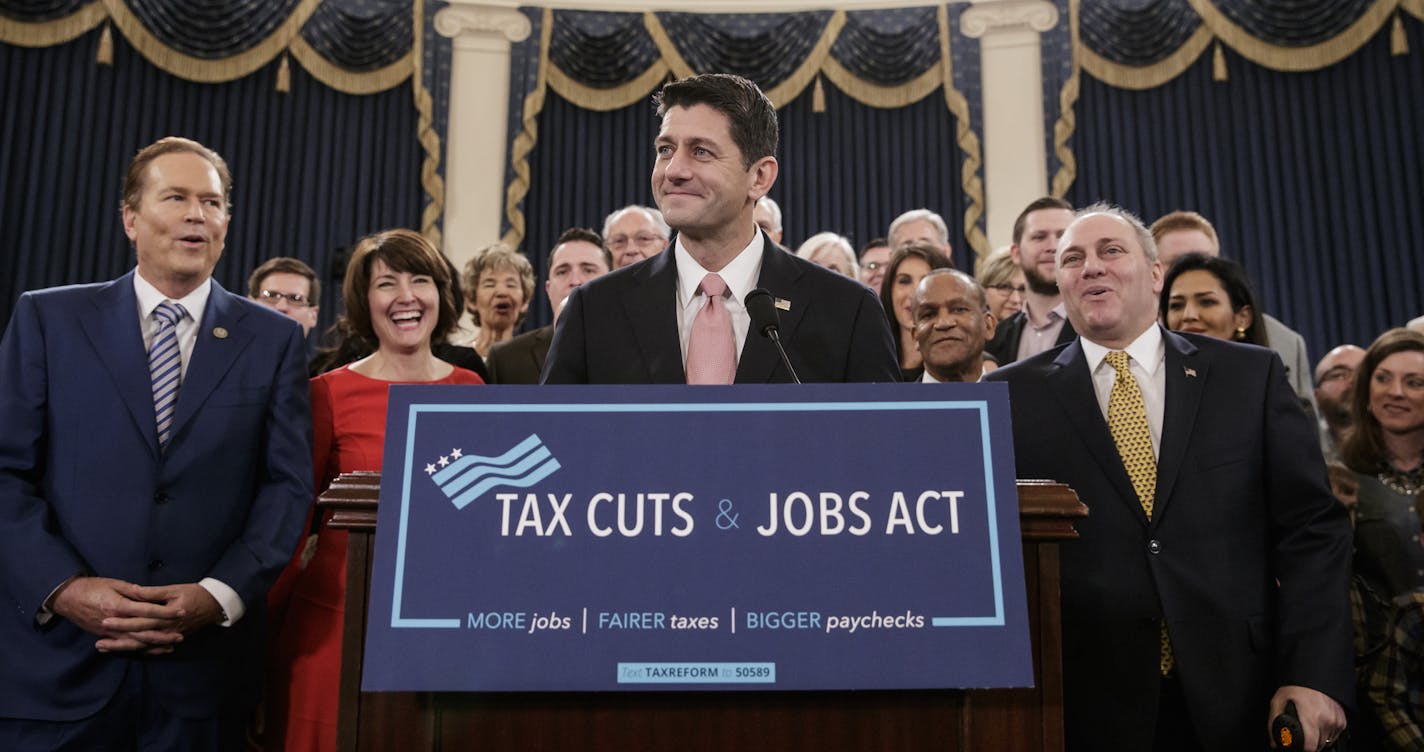 Speaker of the House Paul Ryan, R-Wis., and other House leaders unveiled the GOP's far-reaching tax overhaul, the first major revamp of the tax system in three decades, on Capitol Hill in Washington earlier this month.