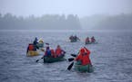 Supporters of Sustainable Ely held their Celebrate the Kawishiwi River paddle in 2016. The South Kawishiwi River, which flows into the Boundary Waters