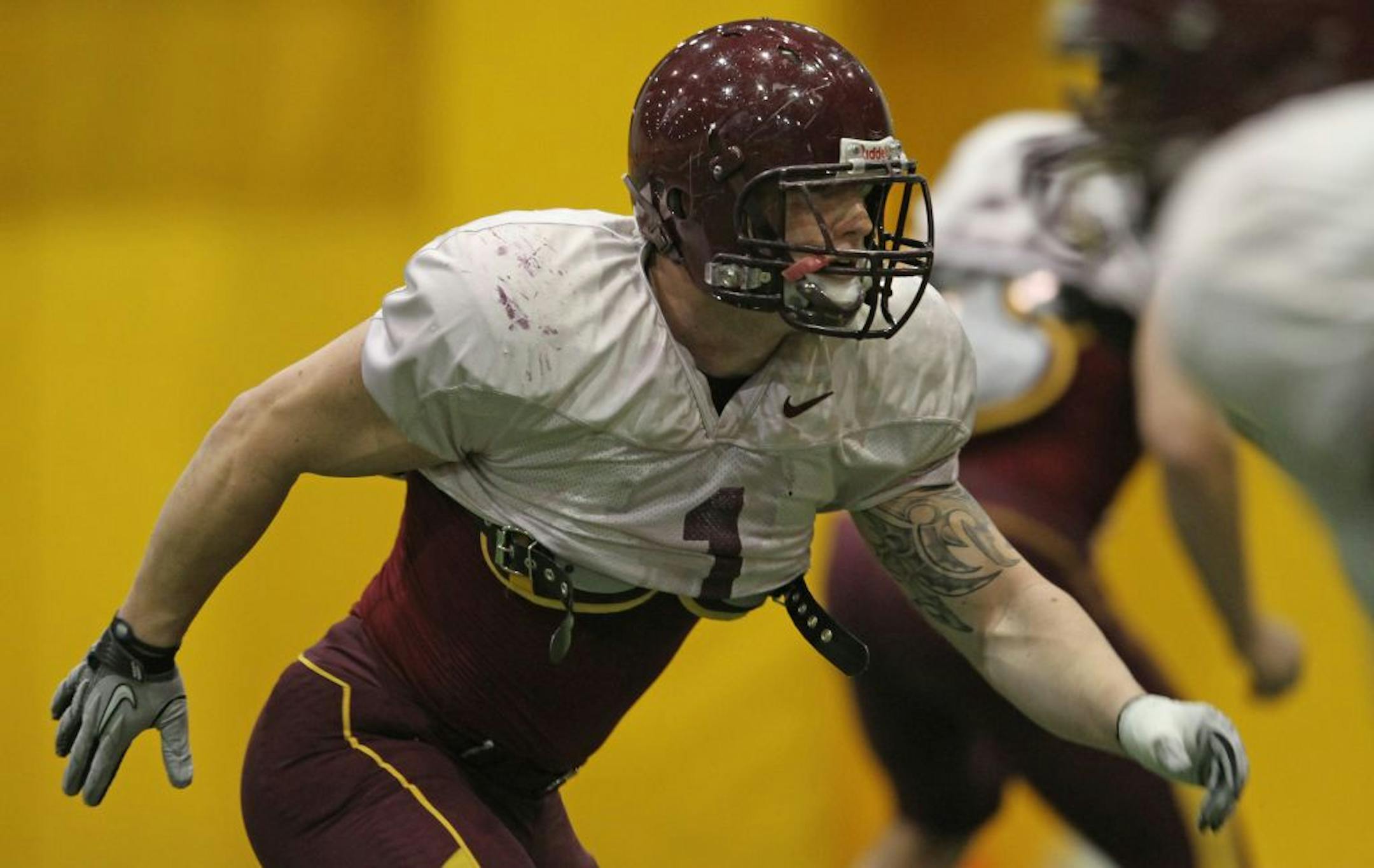 Brendan Beal practiced in April 2011, a year after transferring to the Gophers from Florida. A five-star recruit in high school in Bethlehem, Pa., he chose the Gators over several other prominent programs, but injuries have derailed his promising collegiate career.