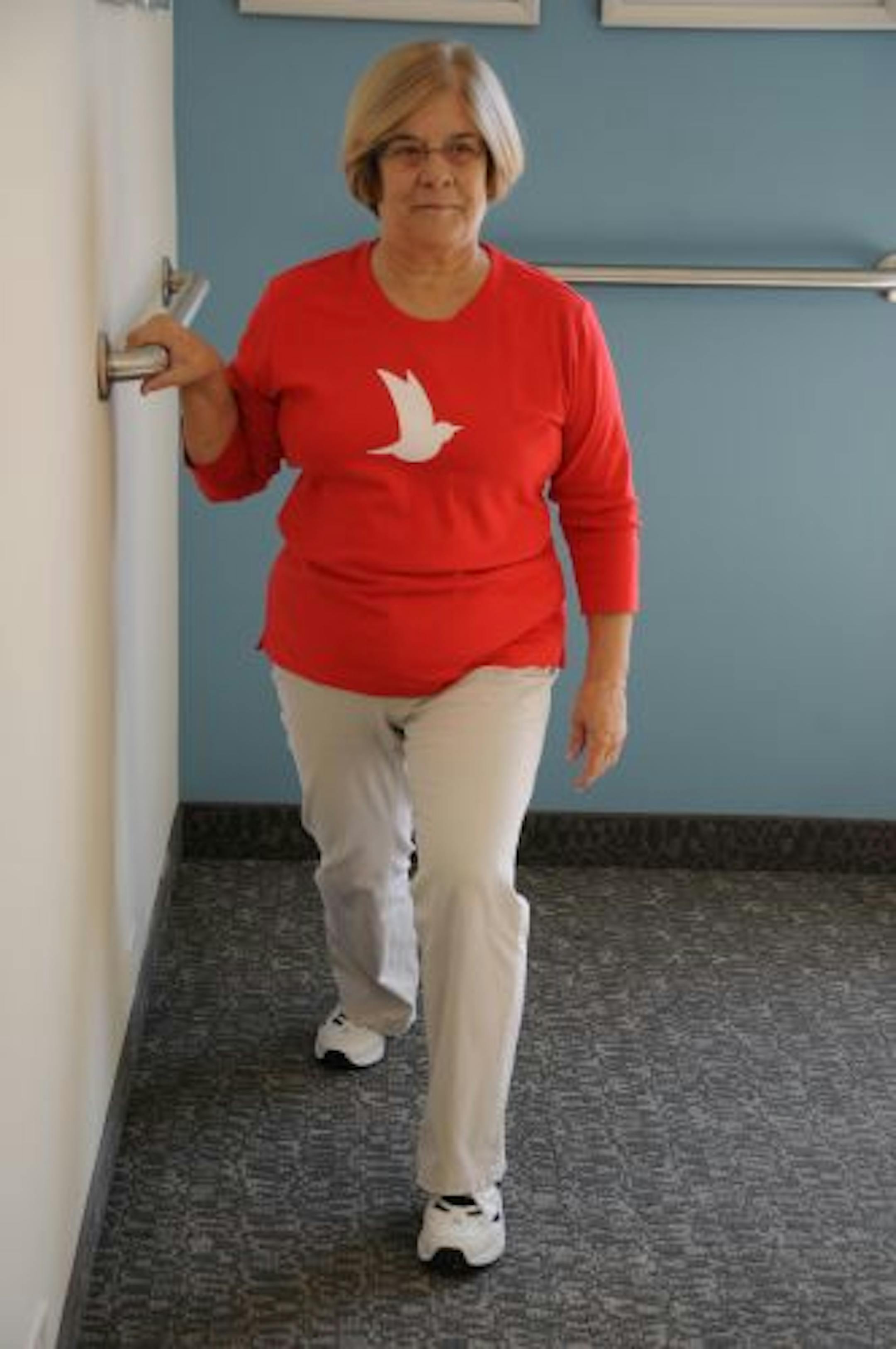 Billie Poorman, 67, stretched at Welcyon.