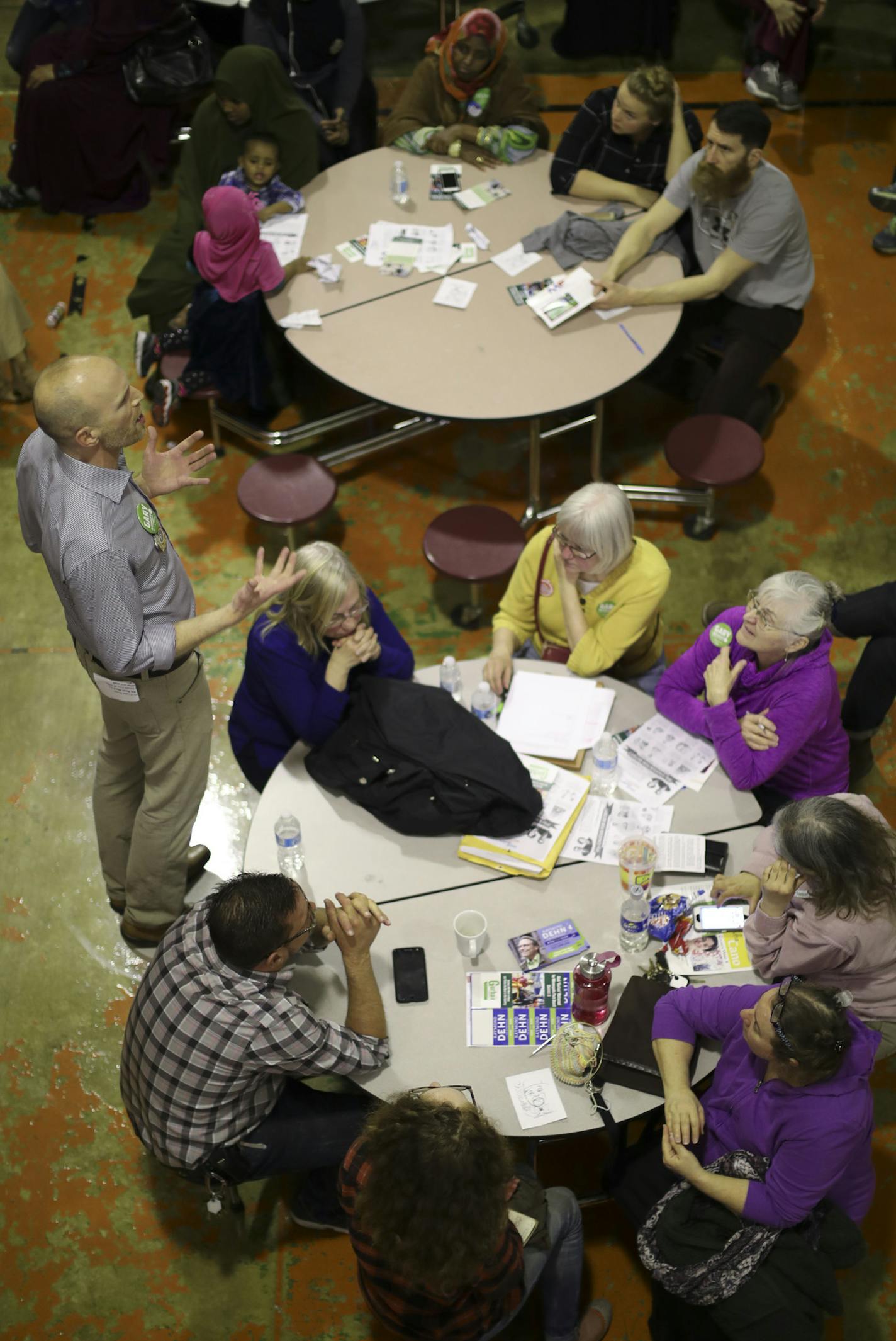 Mayoral candidate Gary Schiff spoke to a precinct of Ward 9 meeting in the South High School cafeteria. ] JEFF WHEELER &#xef; jeff.wheeler@startribune.com Minneapolis DFLers caucused for City Council, Park Board and mayoral races in Ward 9 at South High School and elsewhere around the city Tuesday evening, April 4, 2017. So many people attended the Precinct 2 caucus that they had to move the caucus from a classroom to the school cafeteria at South.