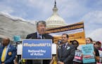 AFL-CIO President Richard Trumka together with Democratic lawmakers and supporters speaks about their opposition to NAFTA 2.0 and to President Donald 