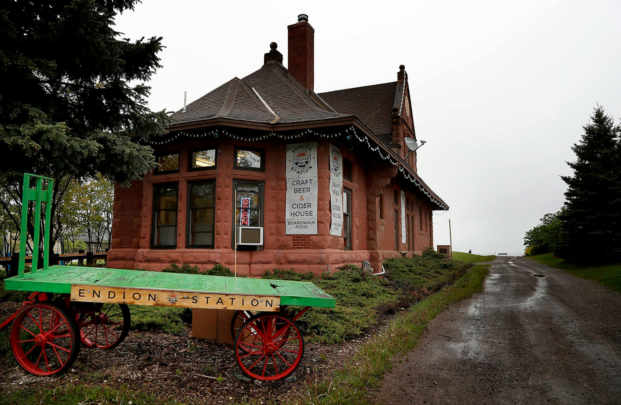 Endion Station Public House is a converted train station in the Canal Park area of Duluth.