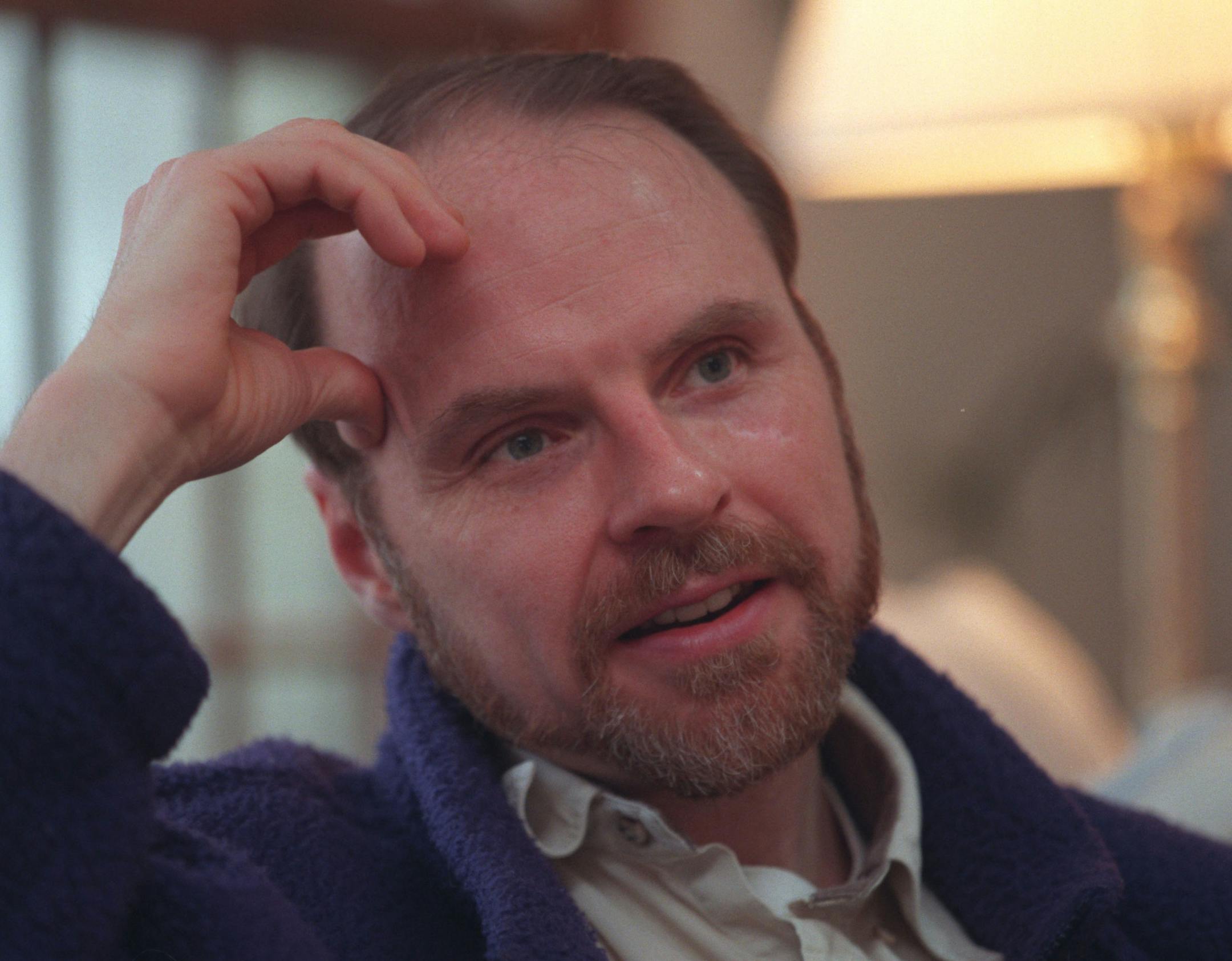 Tom Hegg -- hegg.9166 - portrait of Tom Hegg who talks about his problem with depression and the work ( poem) he has created for Mental Health Assoc of MN