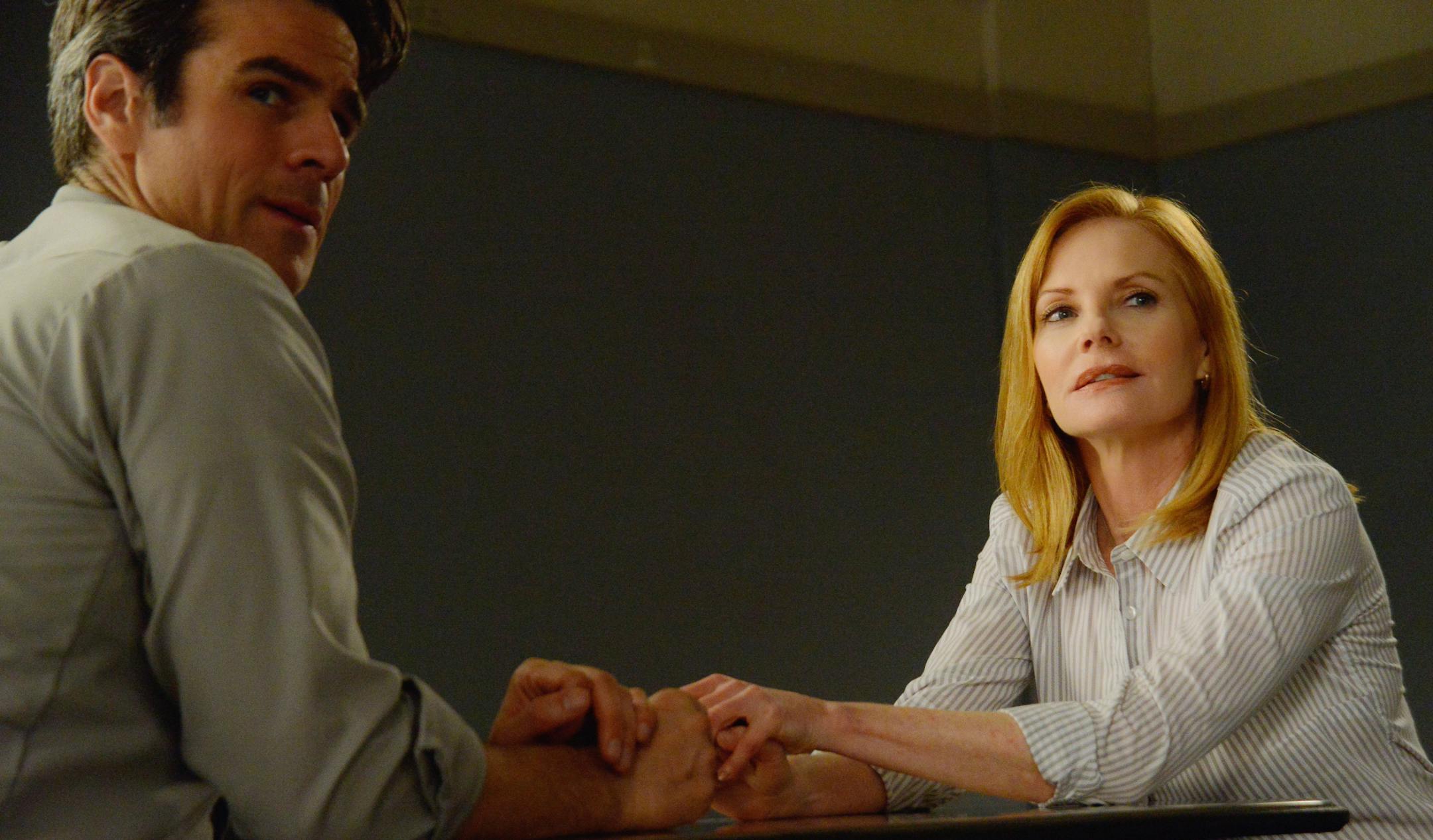 Brownie Harris/CBS Eddie Cahill as Sam Verdreaux and Marg Helgenberger as Christine Price in the Season 3 premiere of "Under the Dome."