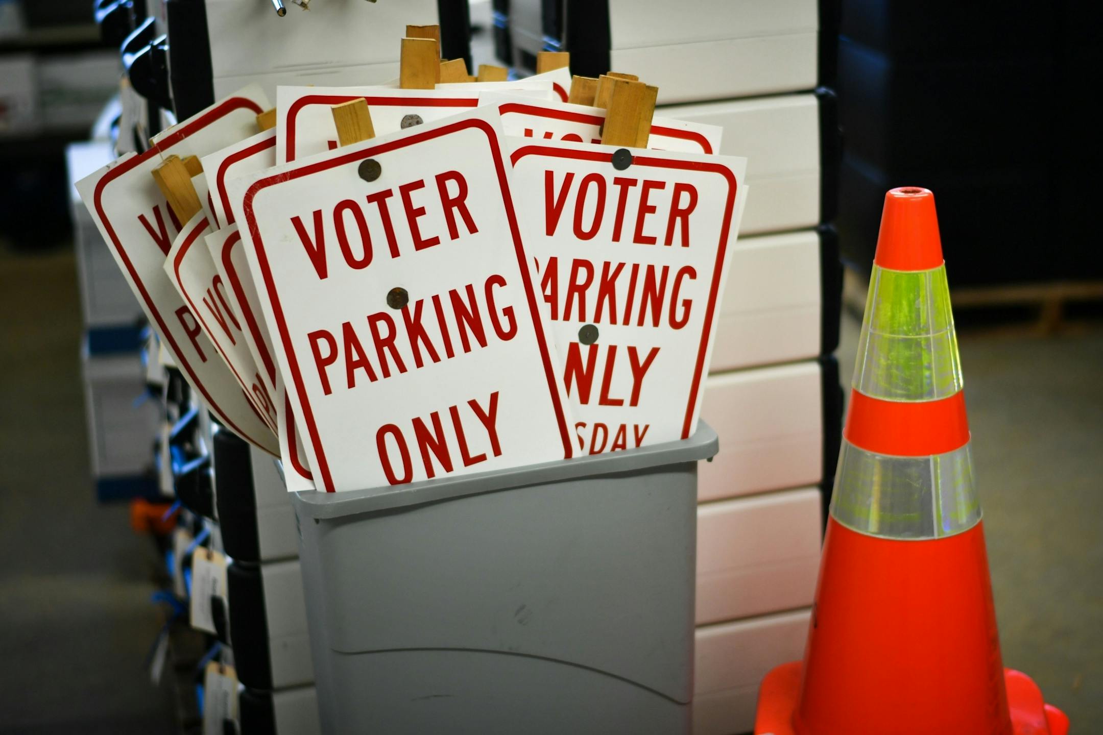 Election Day supplies at the Ramsey County elections office for Tuesday's voting.