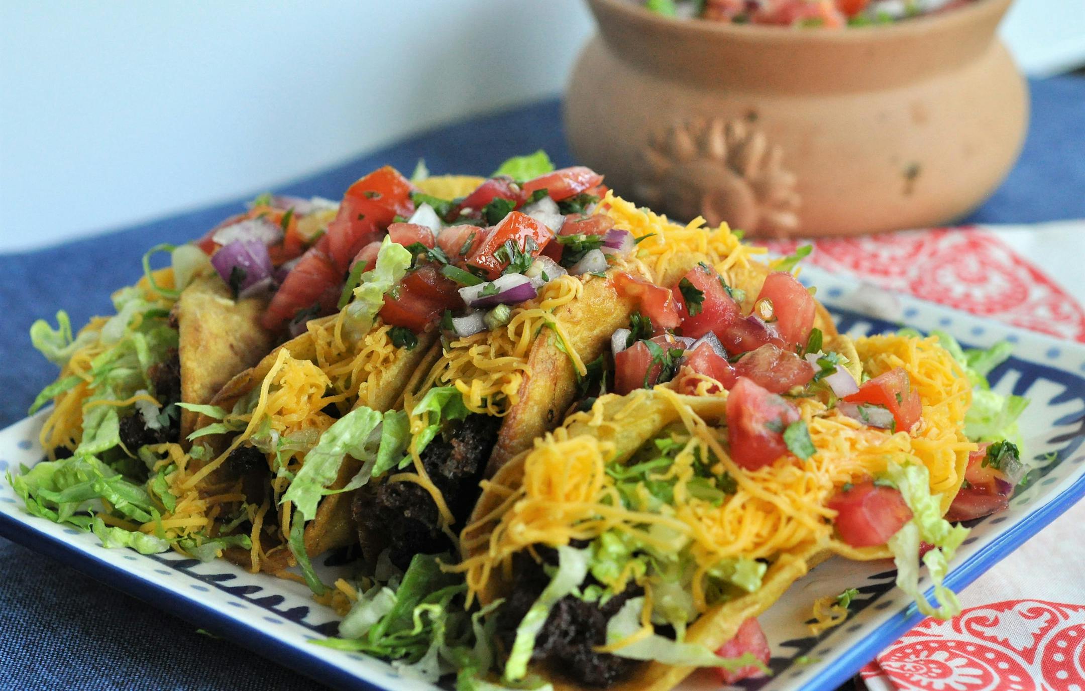 Crispy Shredded Beef Tacos, San Diego-style.