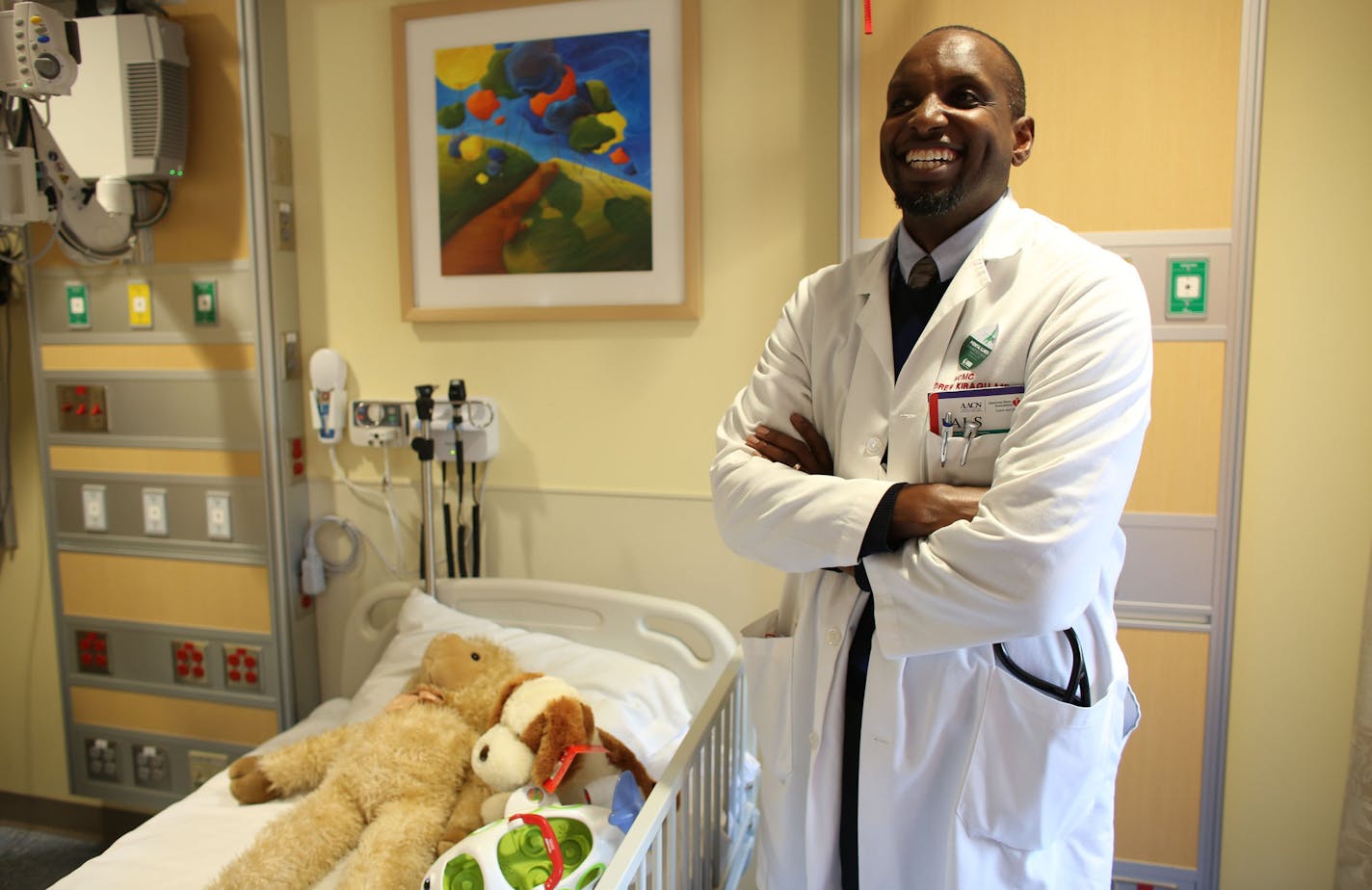 Dr. Andrew Kiragu, in the new pediatric intensive-care unit at Hennepin County Medical Center, says HCMC&#x2019;s young patients deserve this type of facility.