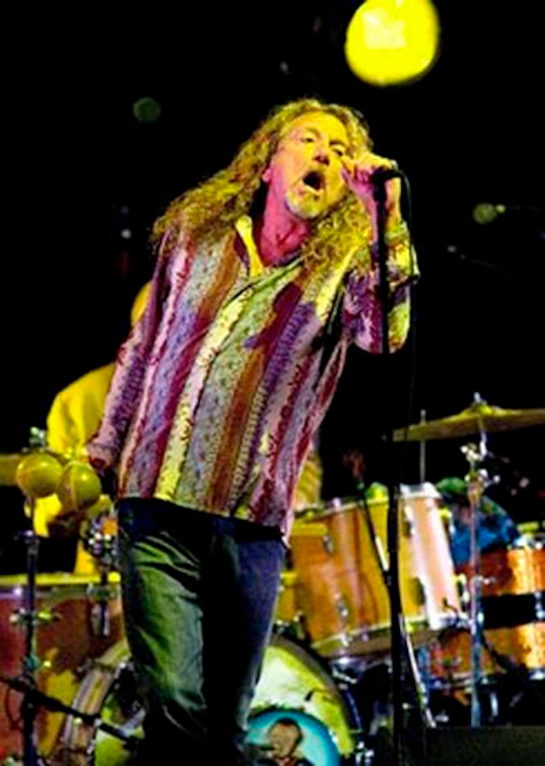 In this July 15, 2010 photo, musician Robert Plant performs in Little Rock, Ark. (AP Photo/Brian Chilson)