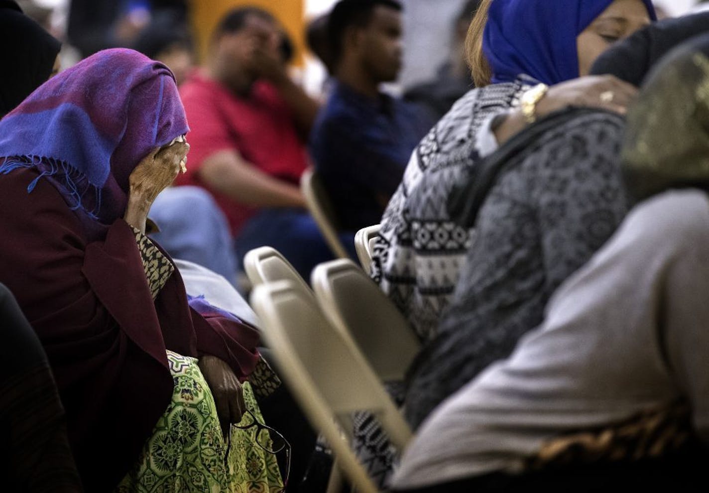 Community members listened to Ahmed Hirsi speak about his first hand account of the terror attack in Somalia at the Brian Coyle Center.