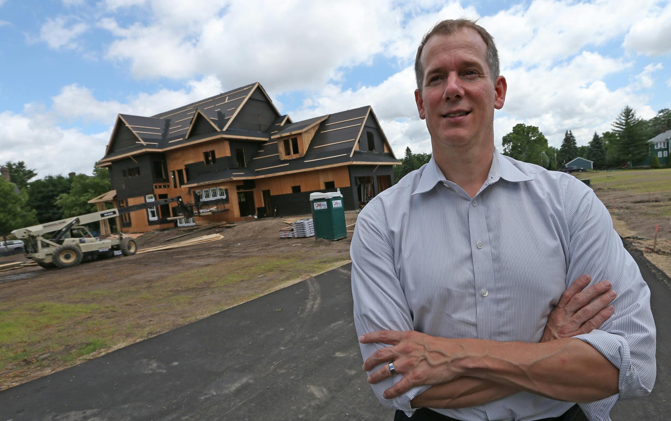 Realtor Jim Seabold plans to sell houses at the Crocus New Hill subdivision at Fairmount Avenue W. in St. Paul, where construction is starting on new homes.