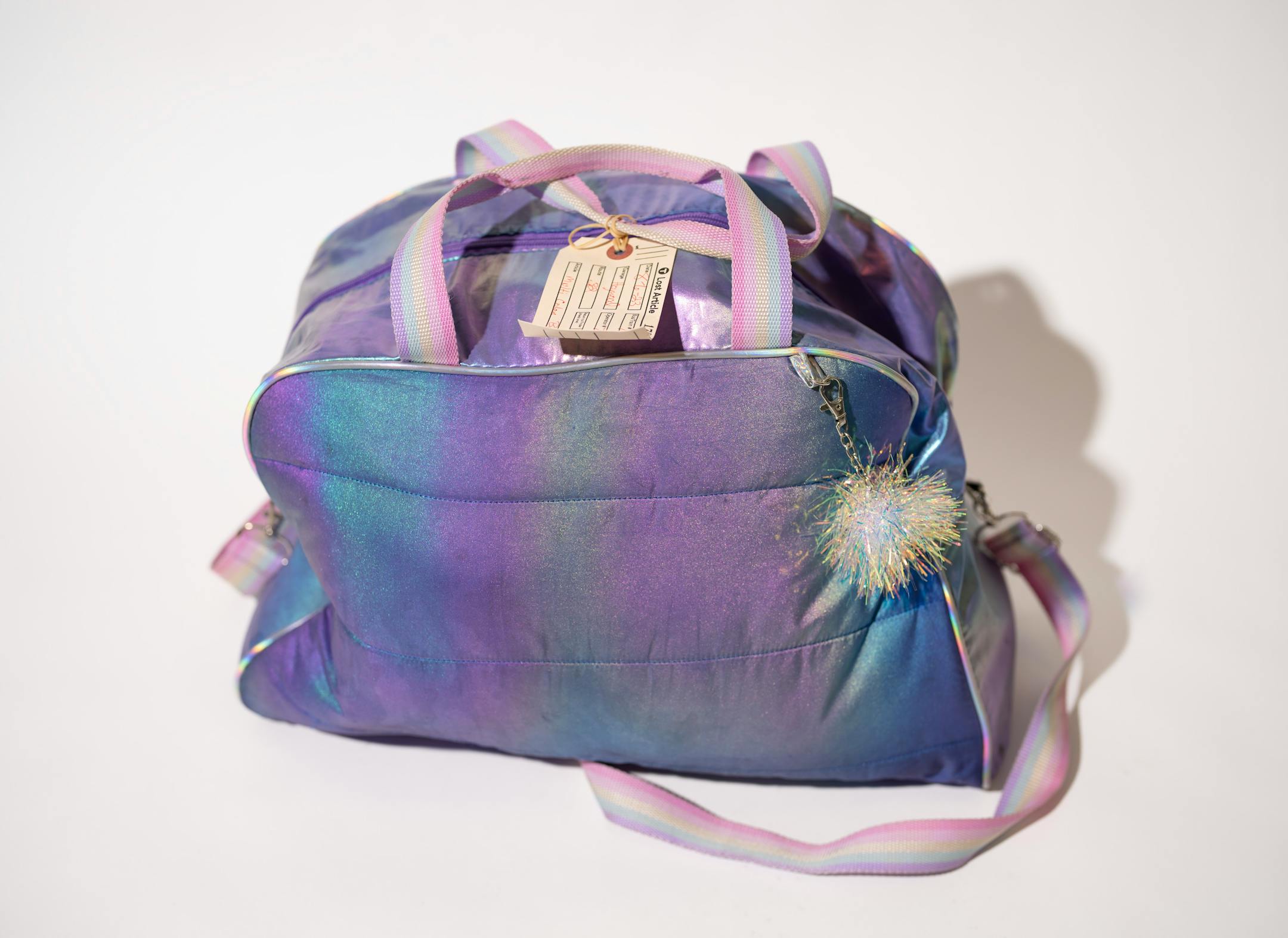 A bag left behind on a Metro Transit vehicle recently, photographed in the Lost and Found room.