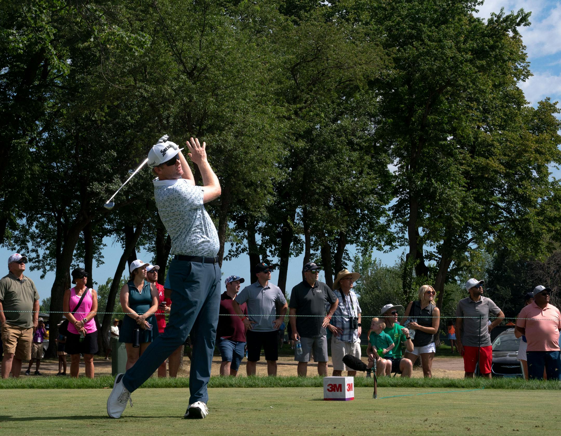 Ryan Brehm tees off on the 13th hole during the 3M Open.