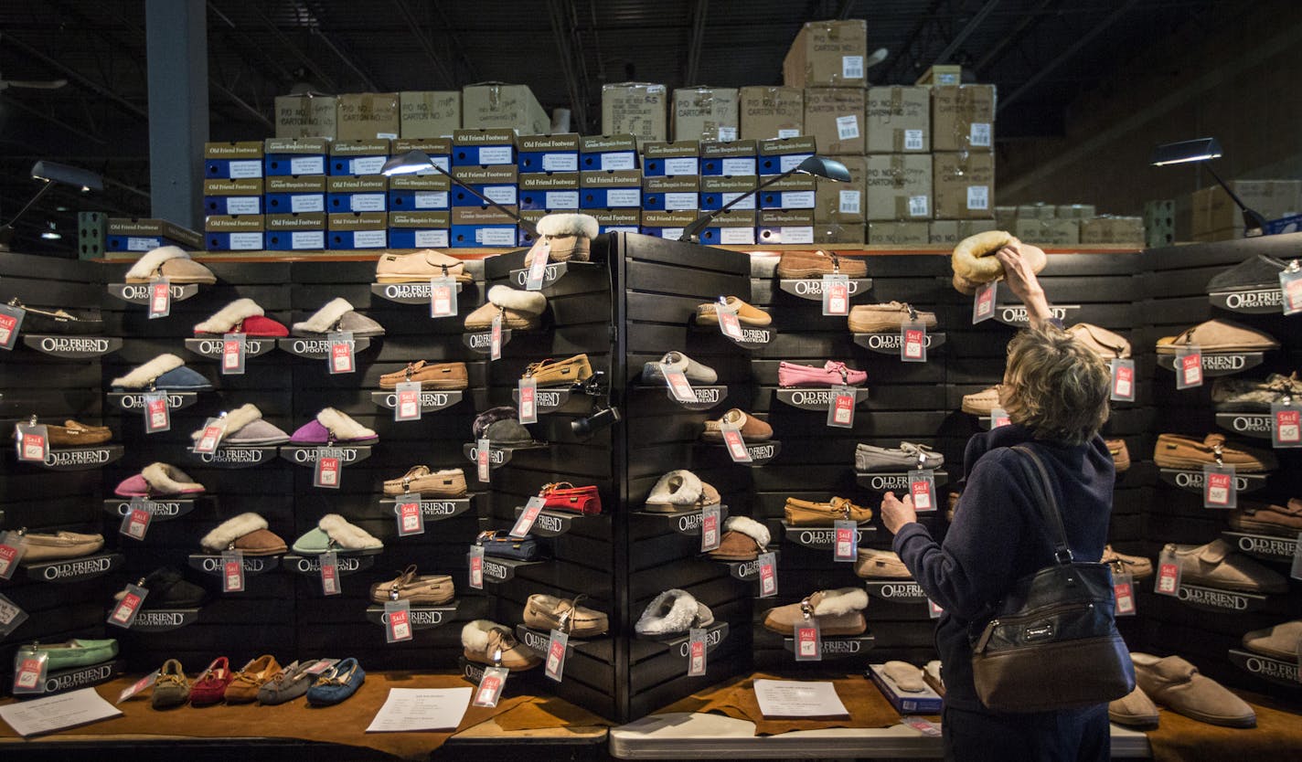 Brendow Orlow shopped at the Old Friend Footwear warehouse sale on Friday, December 4, 2015, in Eden Prairie, Minn. ] RENEE JONES SCHNEIDER &#x2022; reneejones@startribune.com