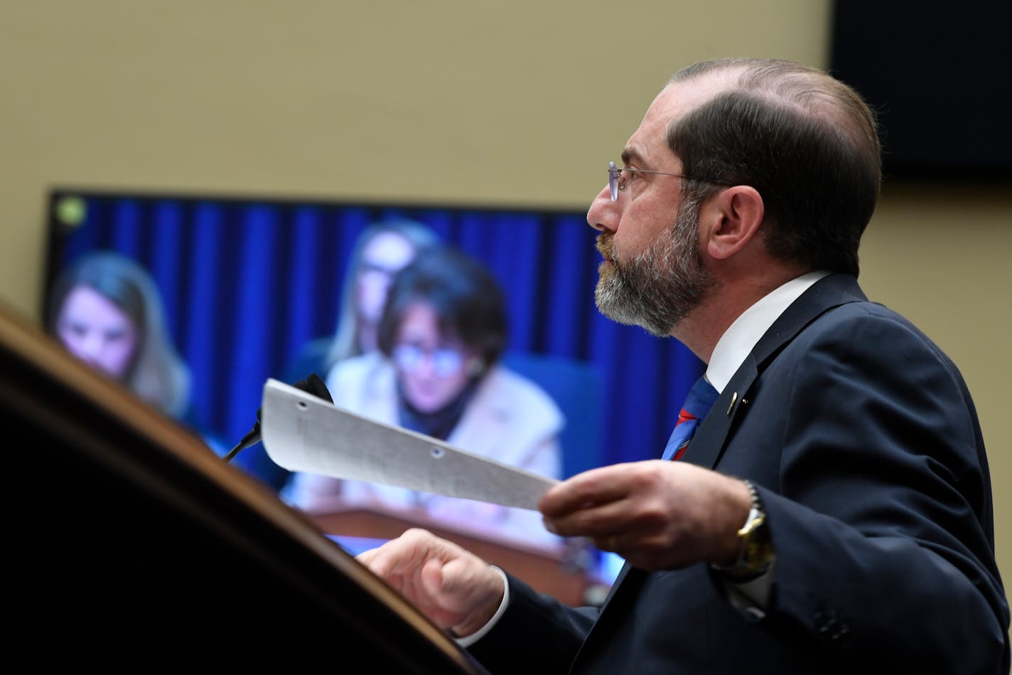 Health and Human Services Secretary Alex Azar was questioned by House Commerce subcommittee chair Rep. Anna Eshoo, D-Calif., on Wednesday, Feb. 26, 2020, during a hearing on the budget and the coronavirus threat.