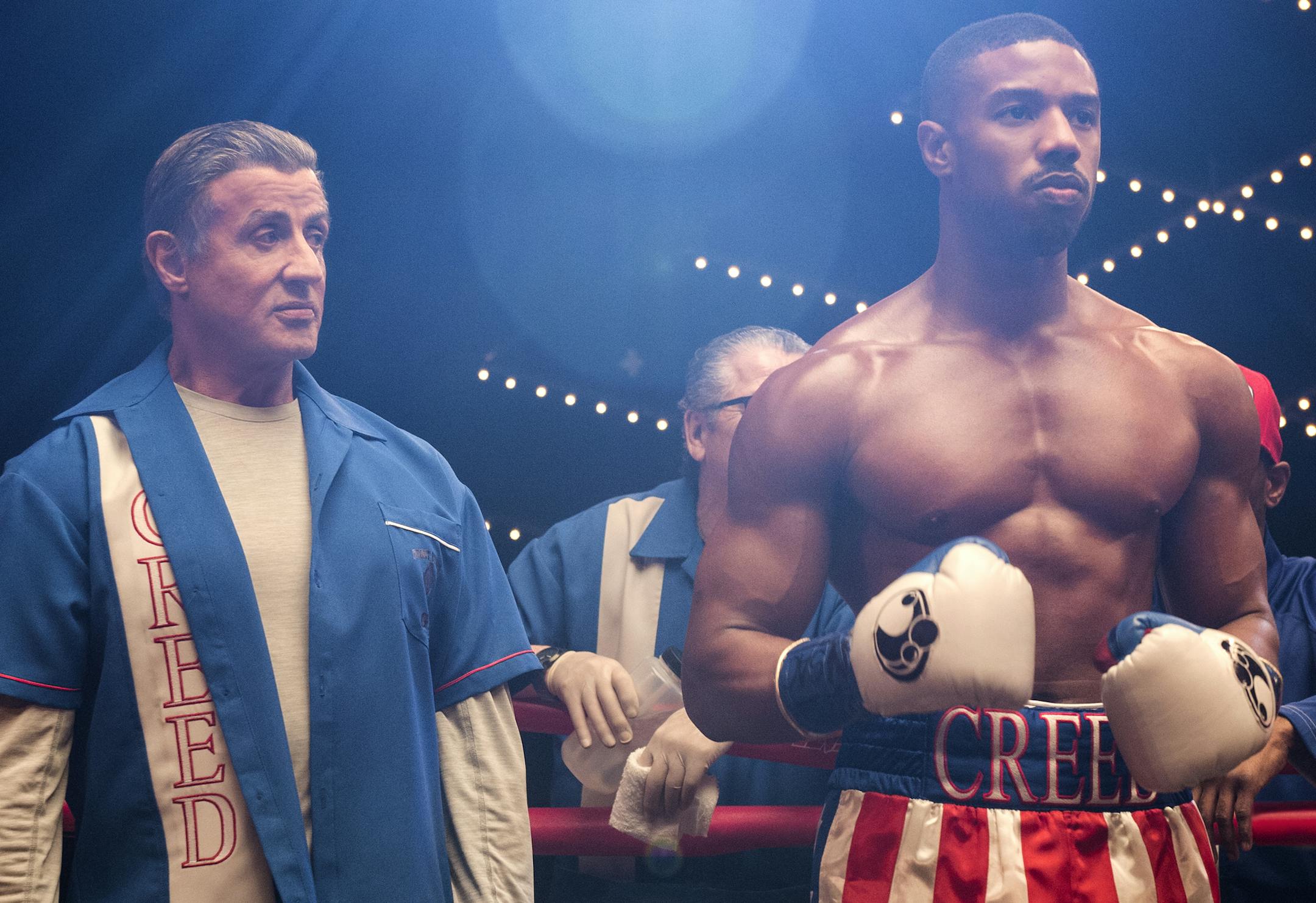 C2_01193_R
Sylvester Stallone stars as Rocky Balboa and Michael B. Jordan as Adonis Creed and in
CREED II, a Metro Goldwyn Mayer Pictures and Warner Bros. Pictures film.
Credit: Barry Wetcher / Metro Goldwyn Mayer Pictures / Warner Bros. Pictures
© 2018 Metro-Goldwyn-Mayer Pictures Inc. and Warner Bros. Entertainment Inc.
All Rights Reserved.