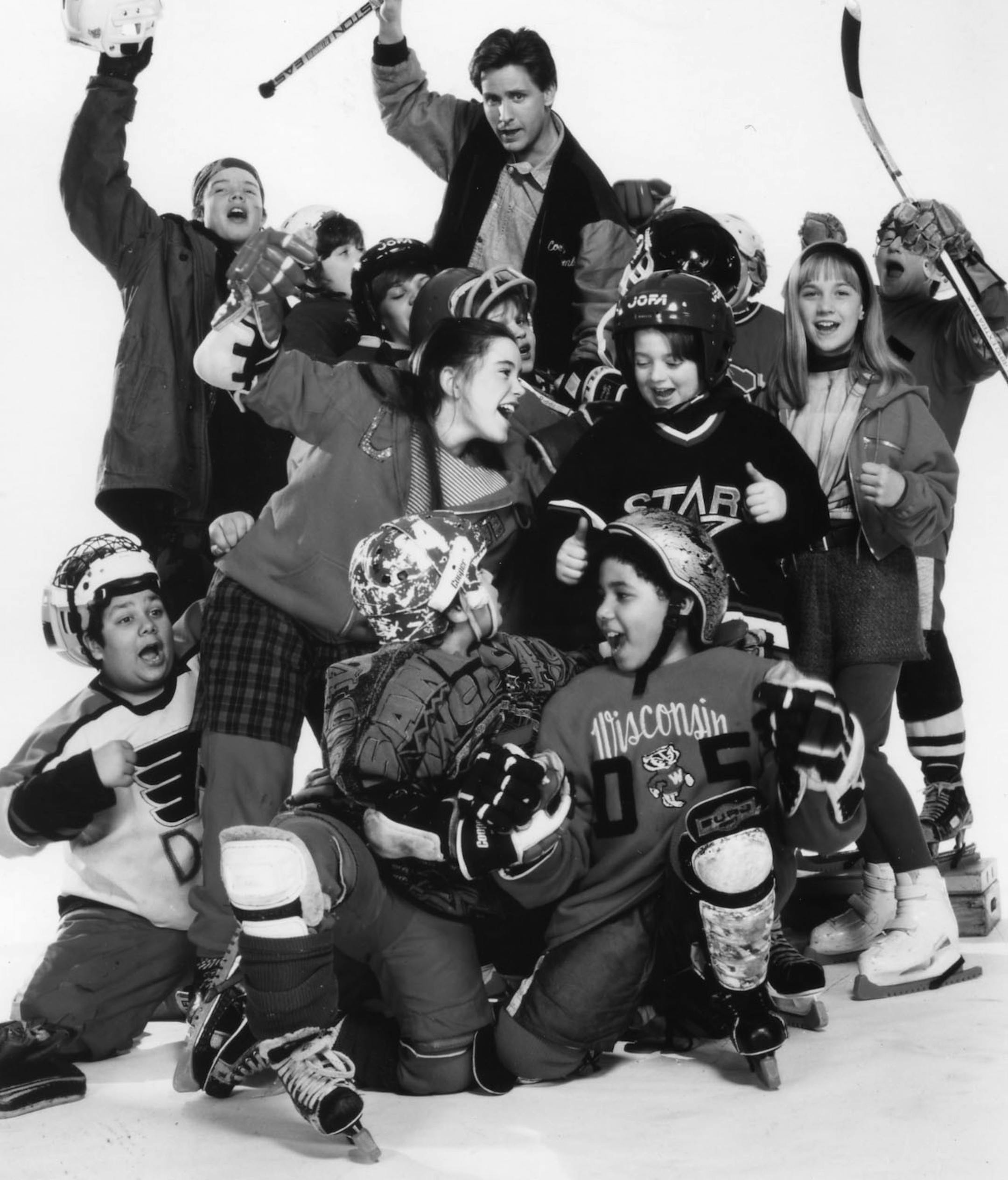 credit: Buena Vista Jane Plank, right, with Emilio Estevez, top, and the rest of "The Mighty Ducks."