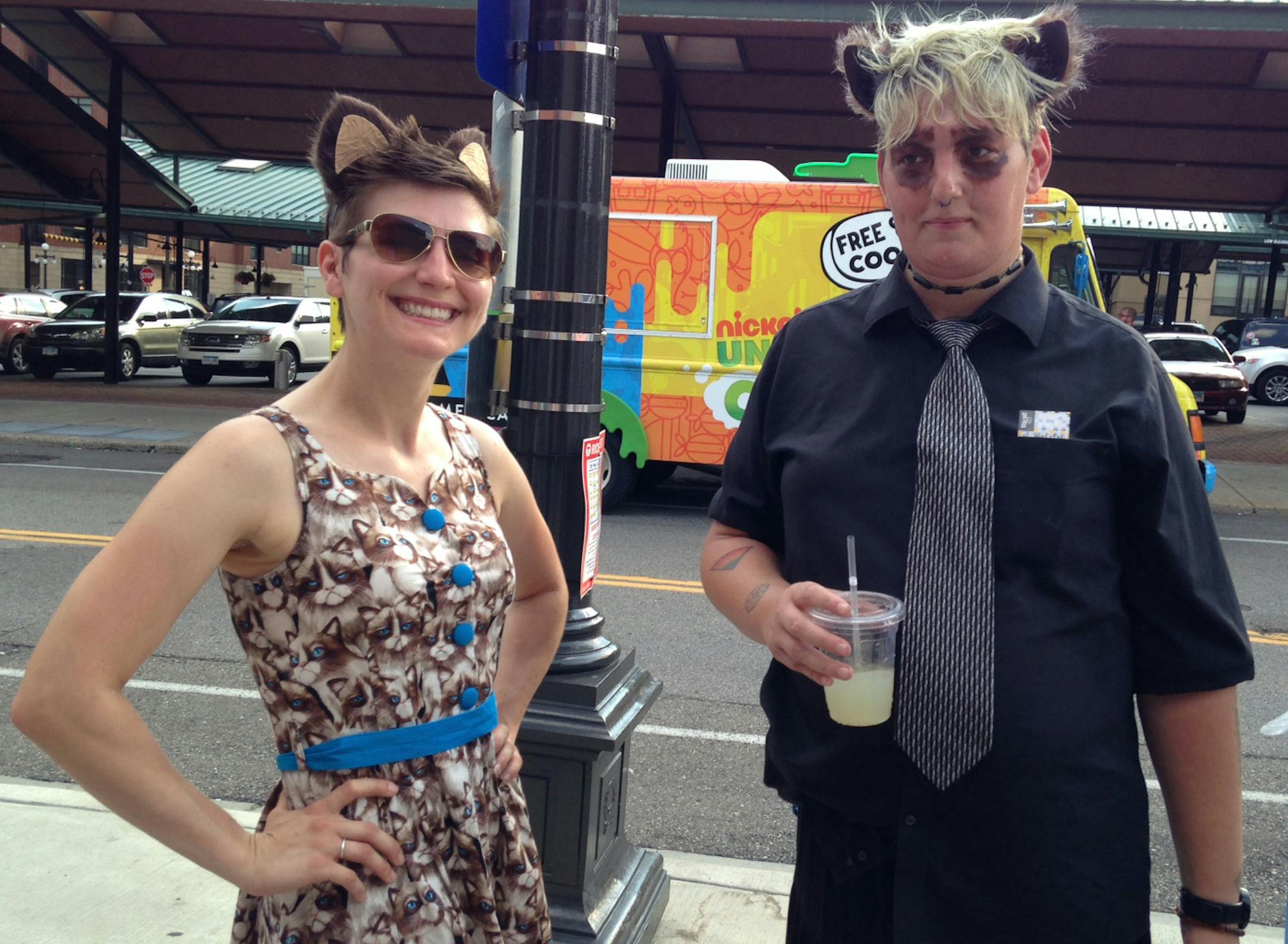 Reanna Rothstein of Richfield sported a Grumpy Cat print dress and homemade cat ears. Thea Desilva of St. Paul showed Grumpy Cat’s signature frown.