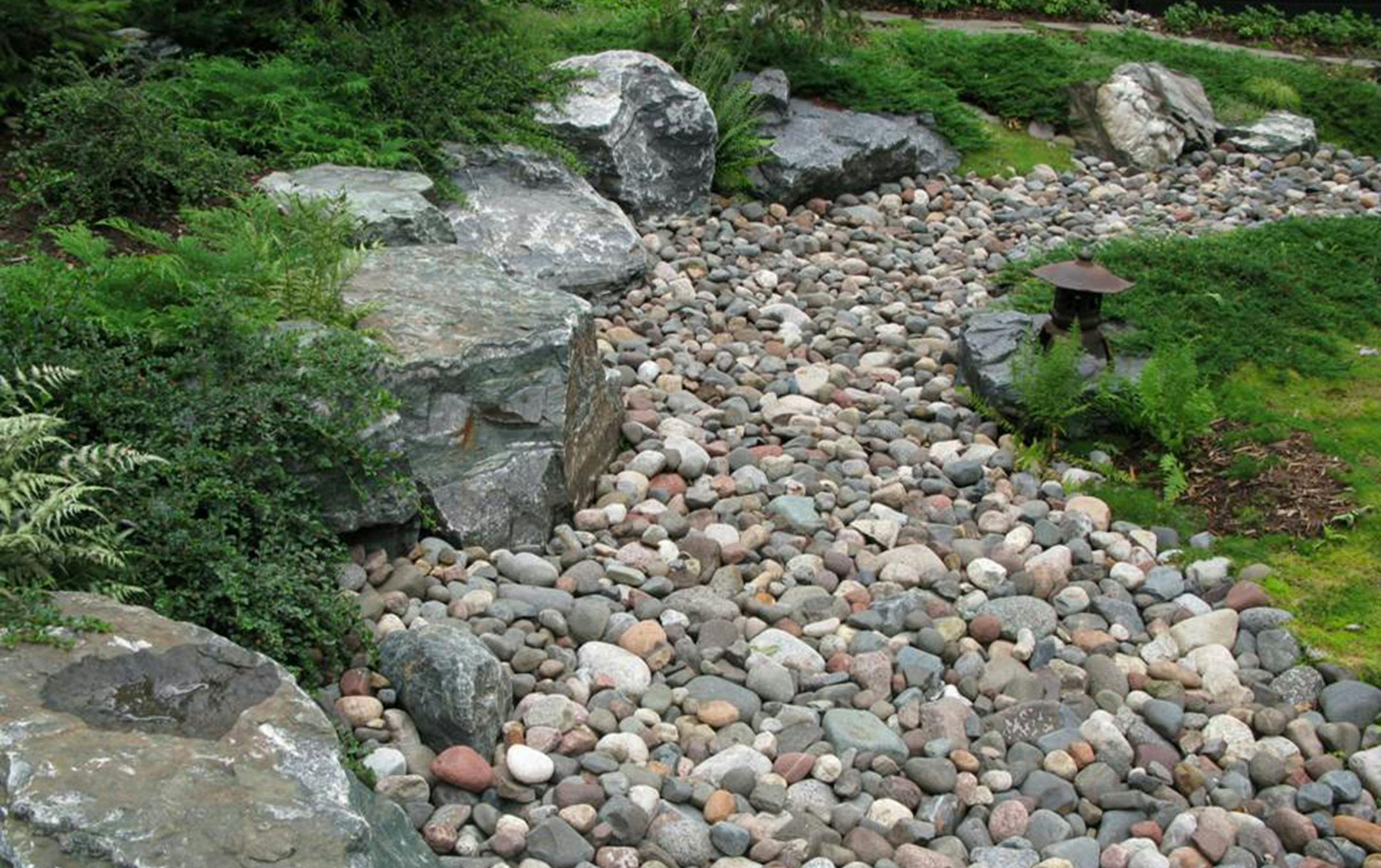 This is an example of a dry garden that uses stones to mimic a stream. It was designed by landscape designer David Slawson, an authority on Japanese Gardens. (David Slawson)
