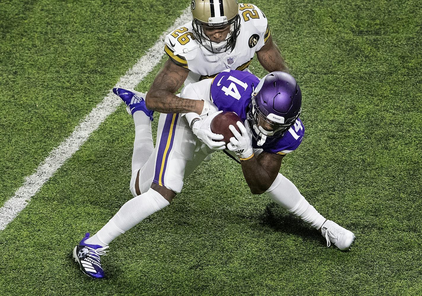 Stefon Diggs caught a 31-yard pass in the first quarter.