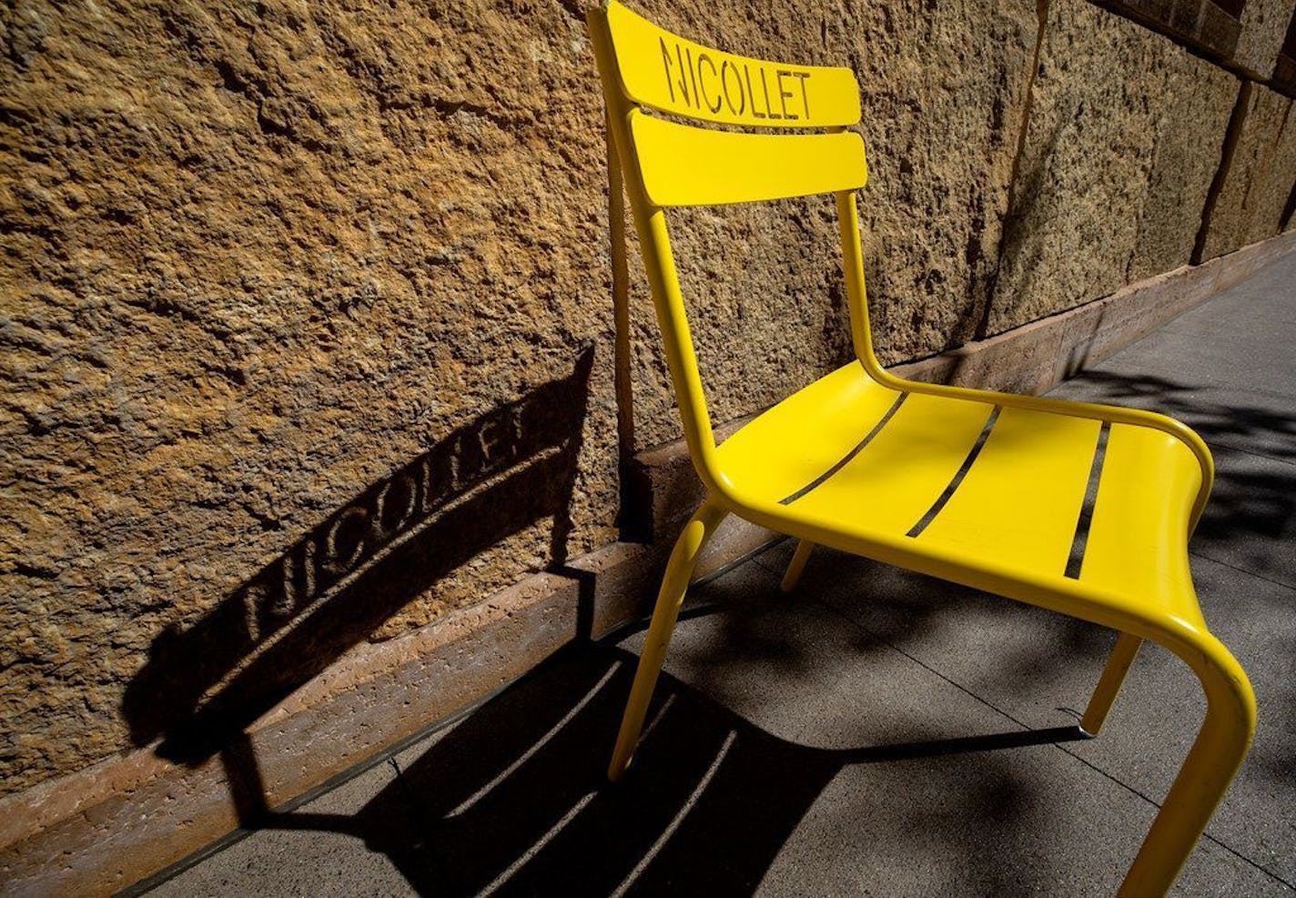 The $50 million renovation of Nicollet Mall included plenty of public seating, like these streetside chairs.