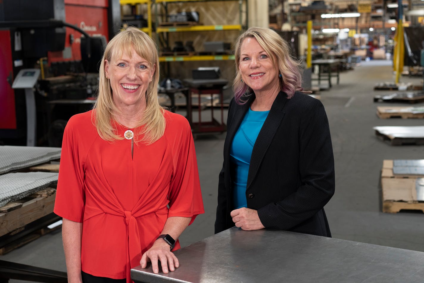 October 12, 2021 - Stacy, Minnesota, USA: Lori and Traci Tappany, owners of Wyoming Machine. Photo by Ian Wagreich / © U.S. Chamber of Commerce