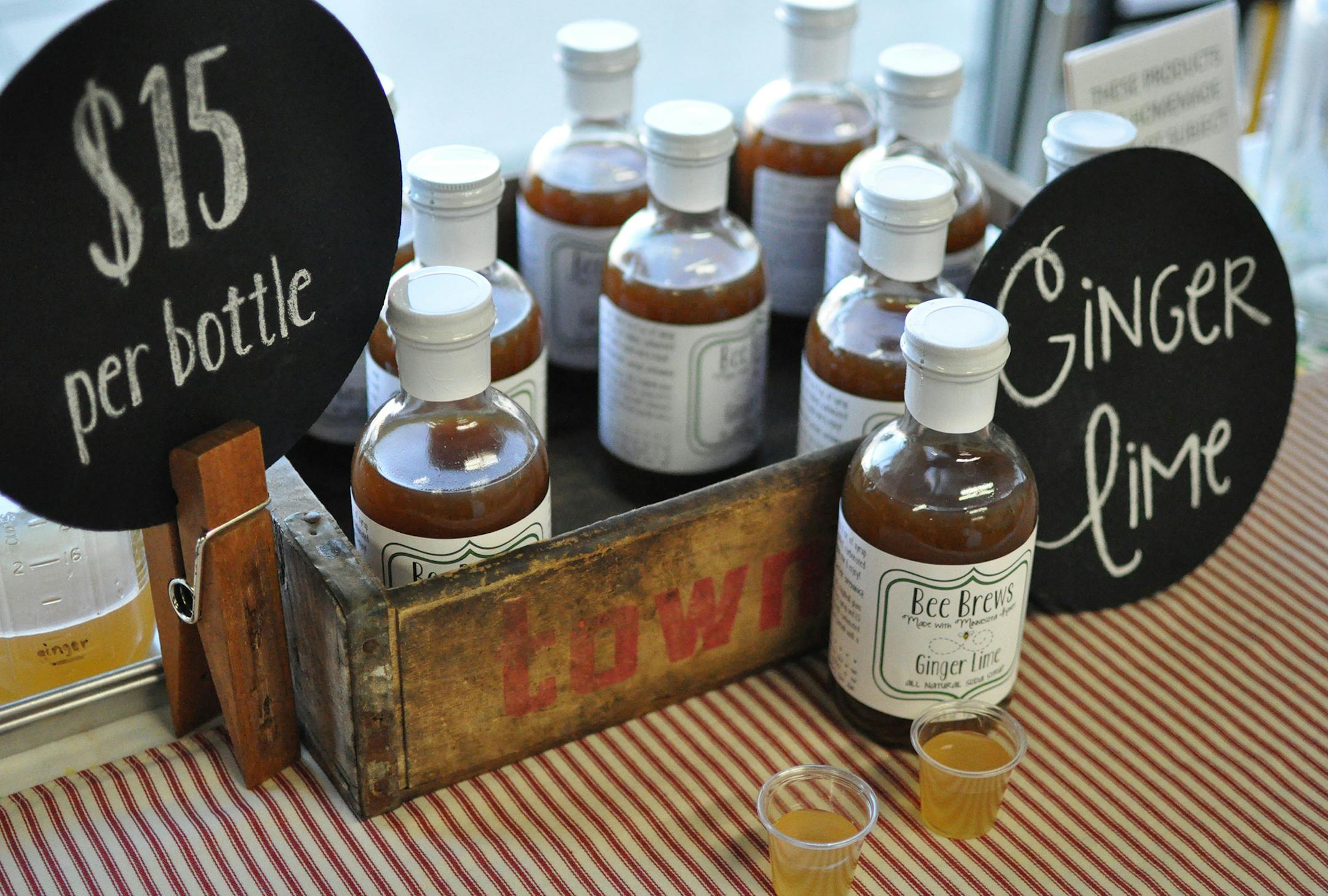 The ginger lime Bee Brews syrup, said Brandee Hanson, of Crystal, Minn., is her most popular flavor. Photo by Liz Rolfsmeier, Special to the Star Tribune